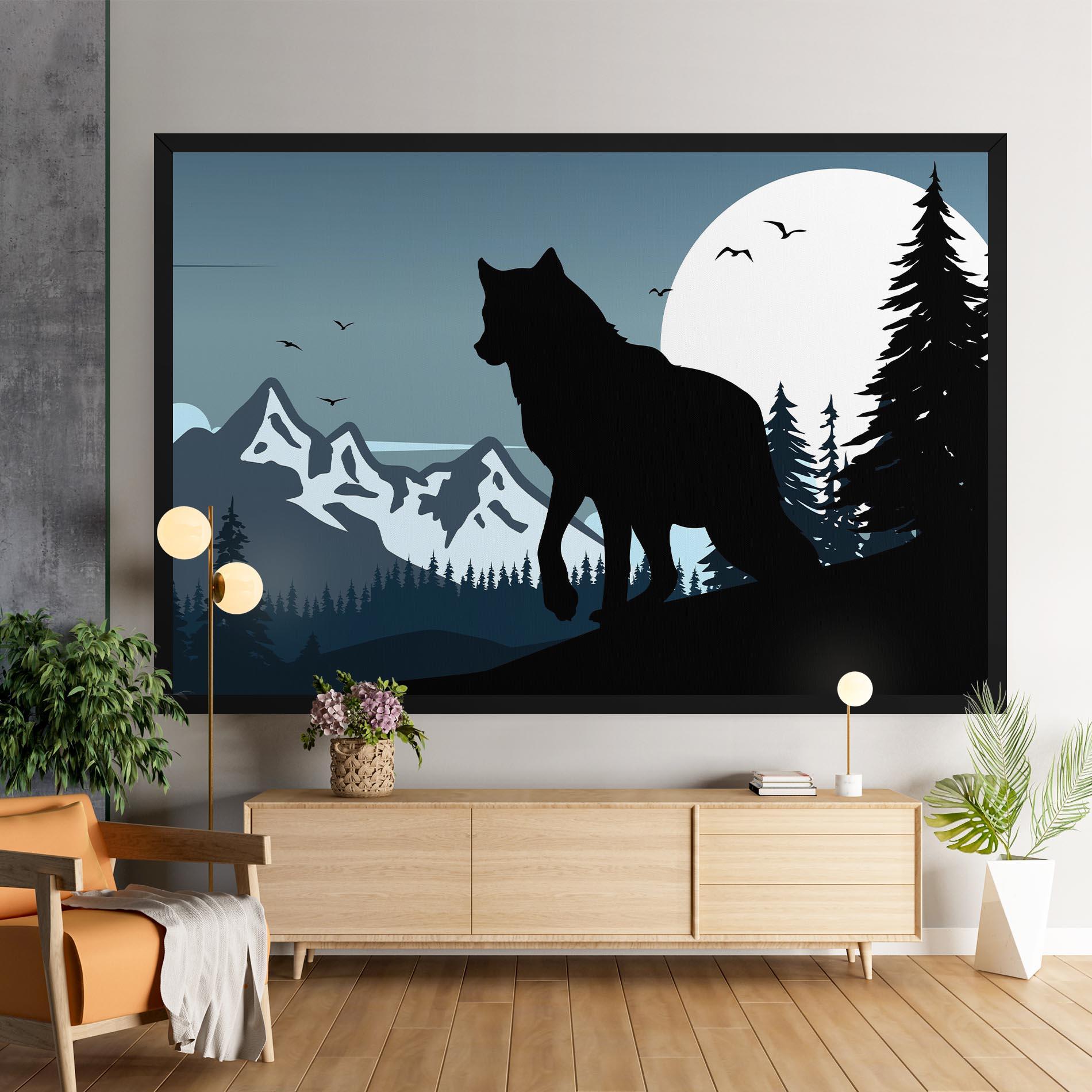 Vászonkép Hill Wolf mockup 9