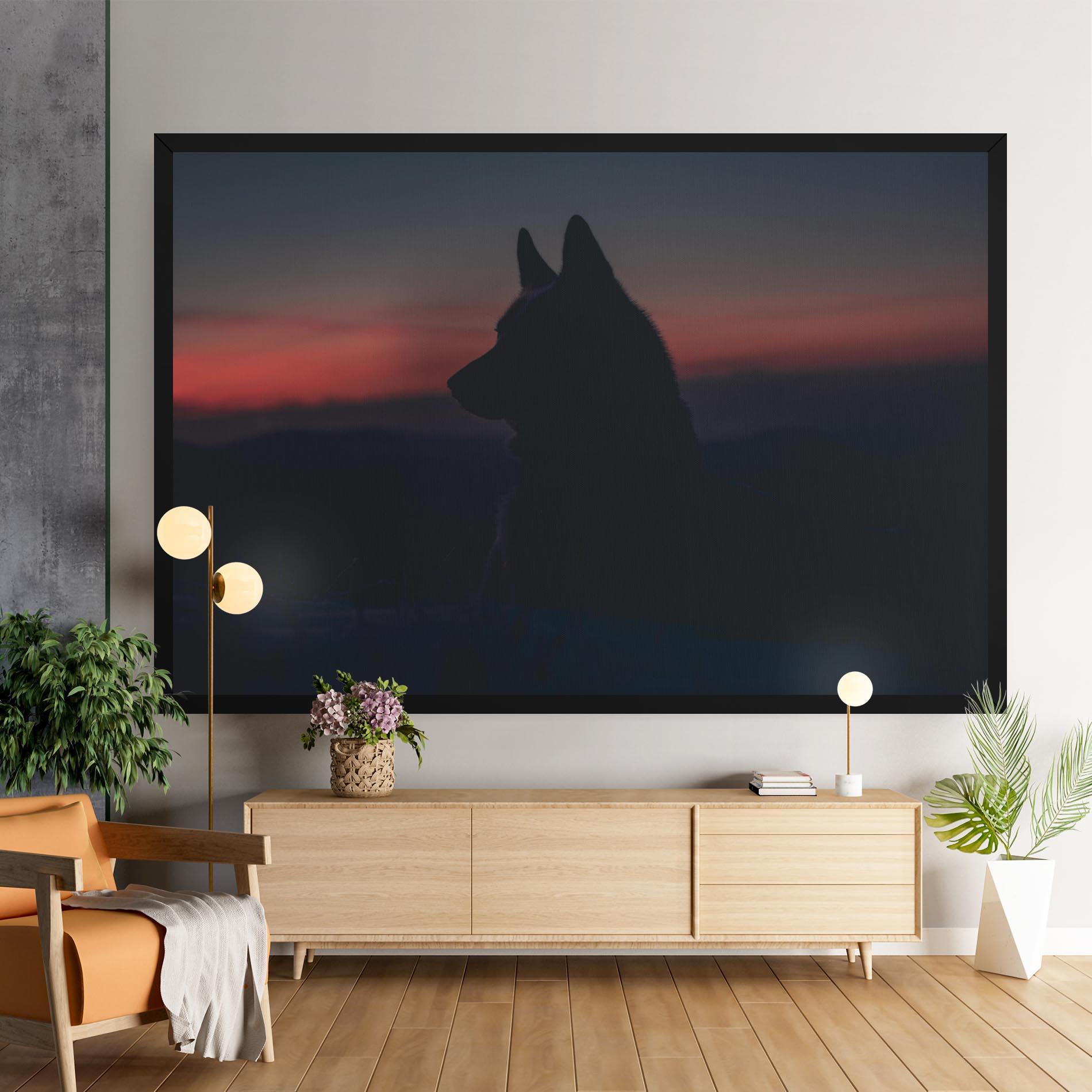 Vászonkép Wolf Shillouette mockup 9