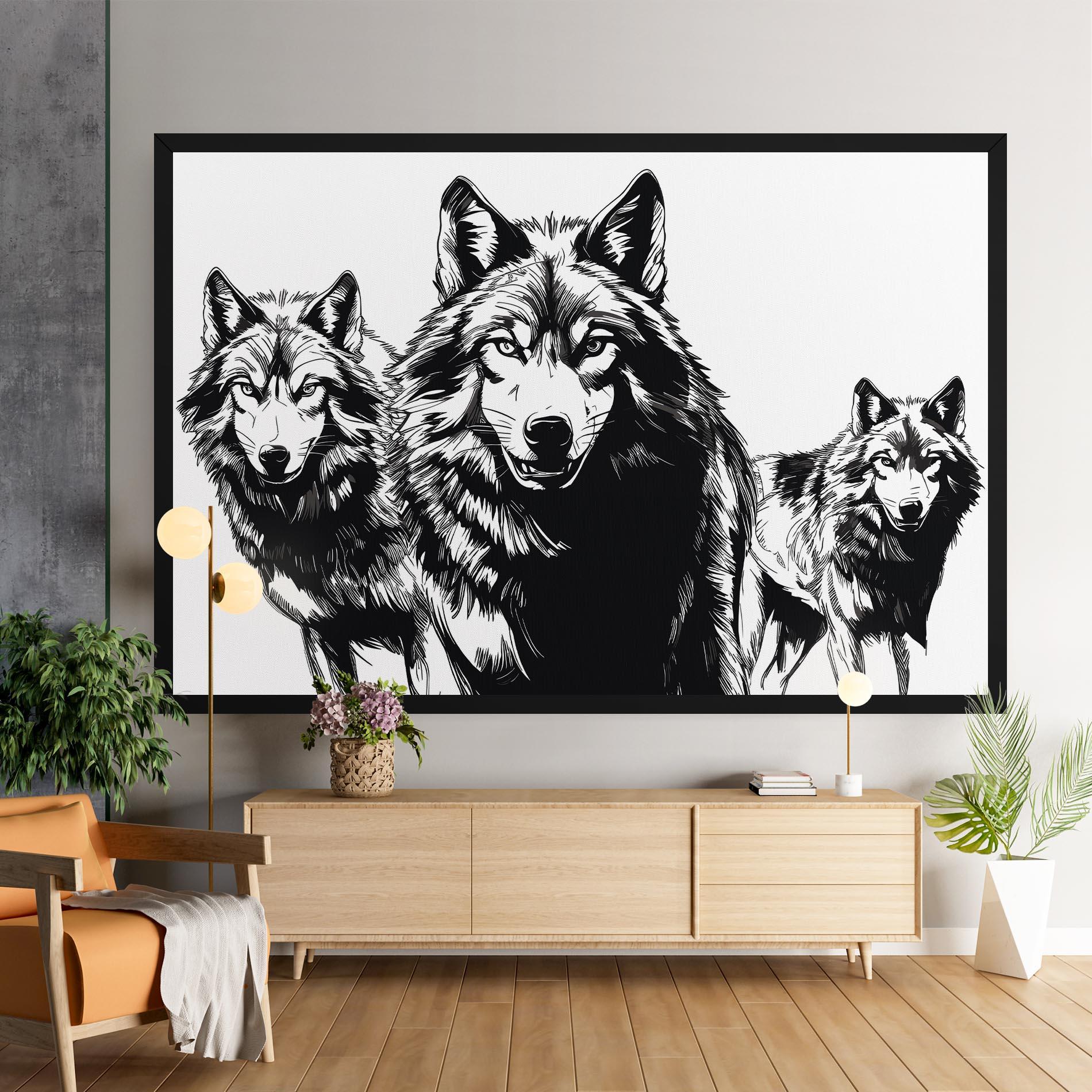 Vászonkép Wolves mockup 9