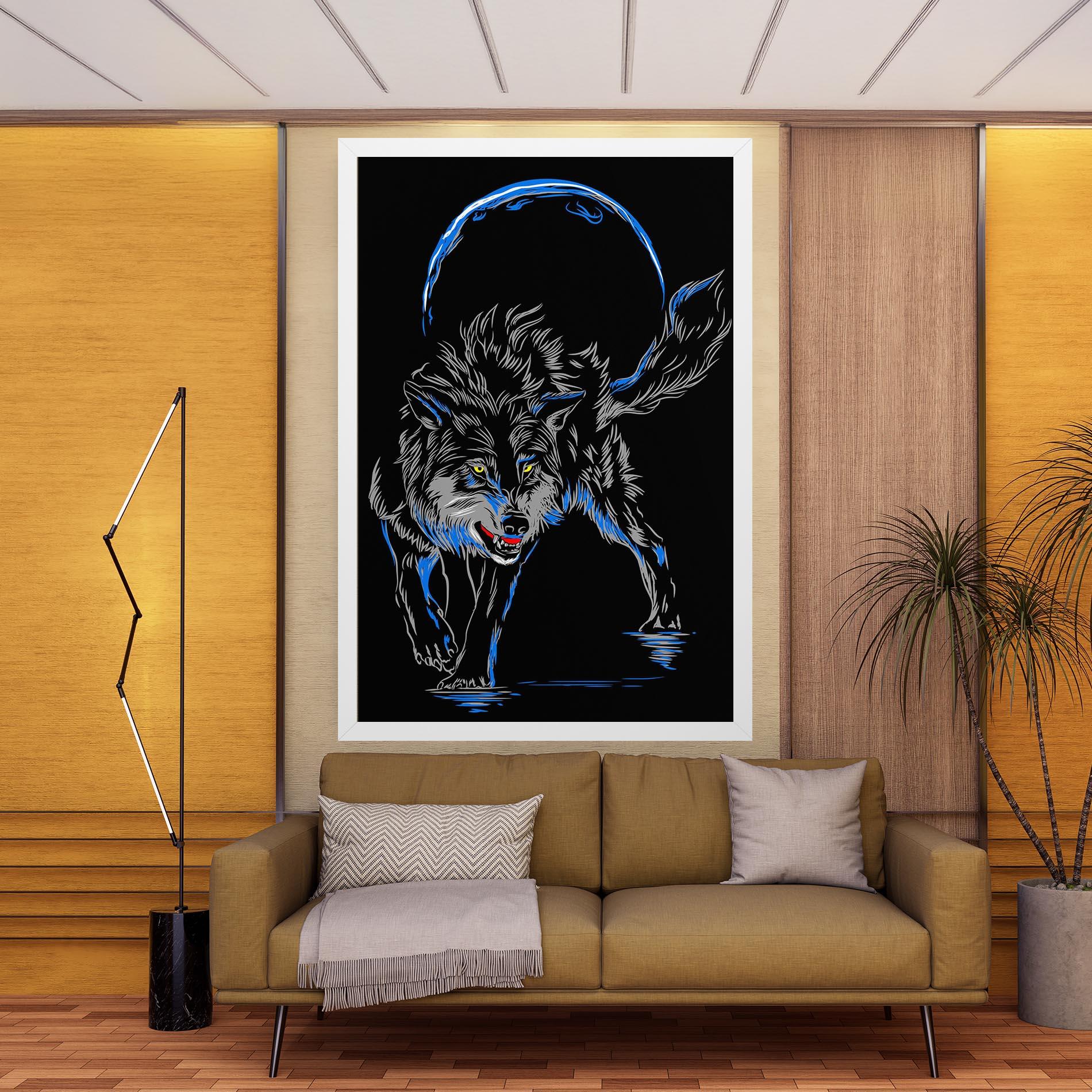 Vászonkép Grey Blue Wolf mockup 9