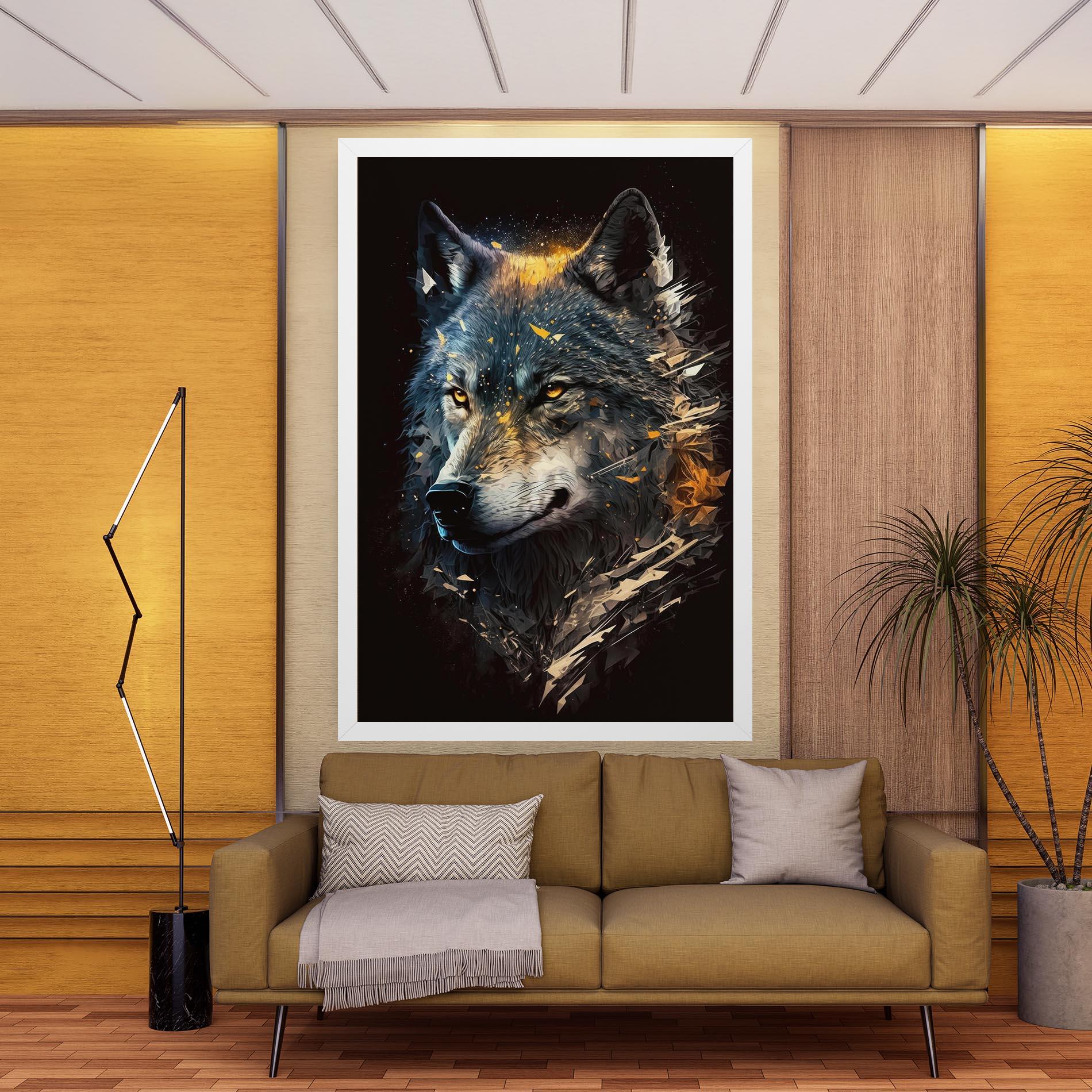 Vászonkép Wolf Portrait mockup 9