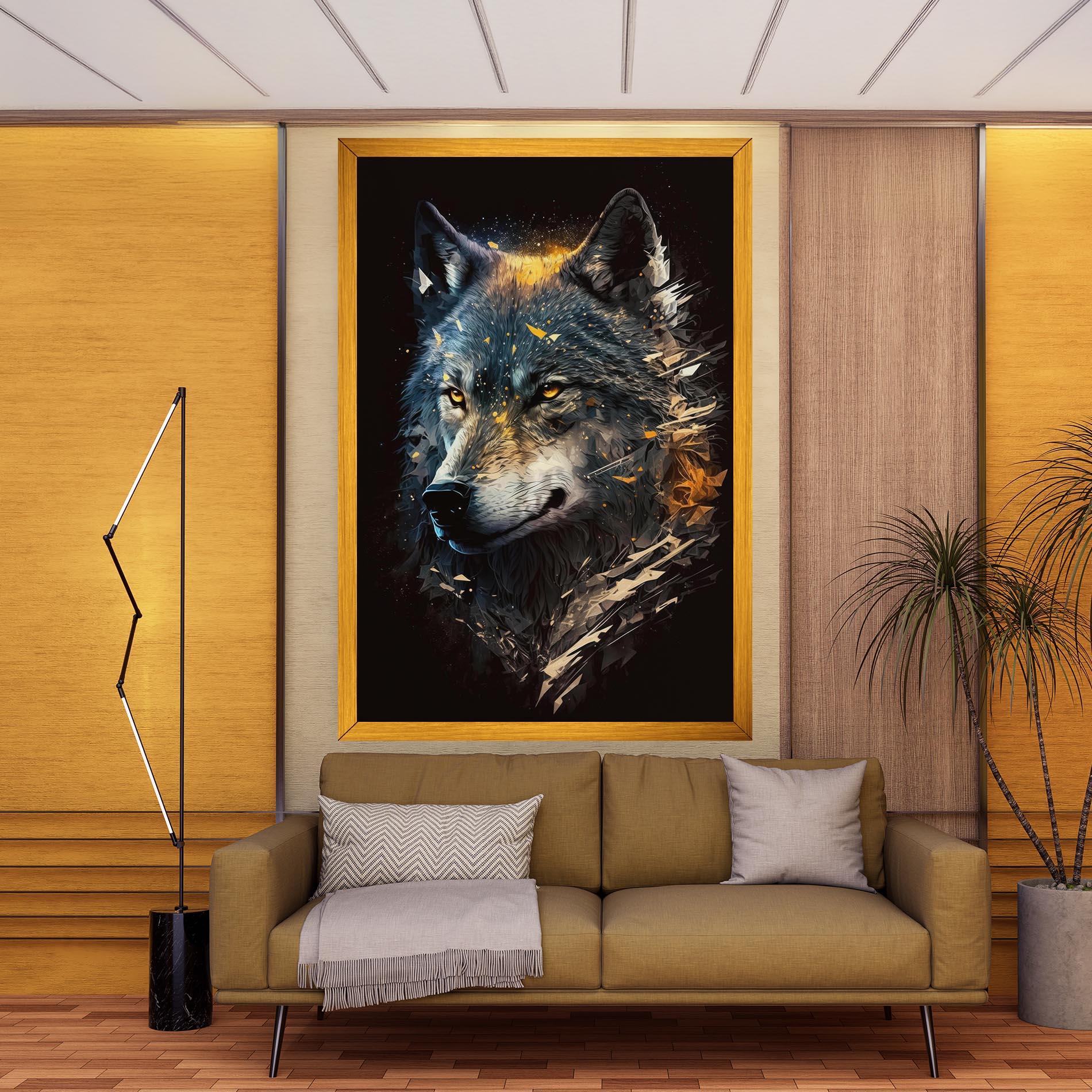 Vászonkép Wolf Portrait mockup 9