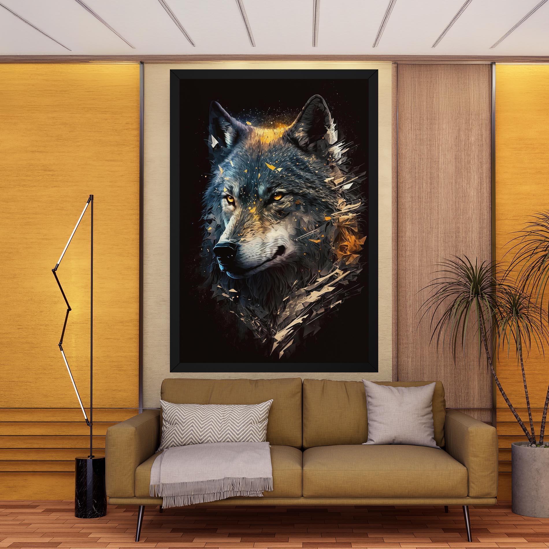 Vászonkép Wolf Portrait mockup 9