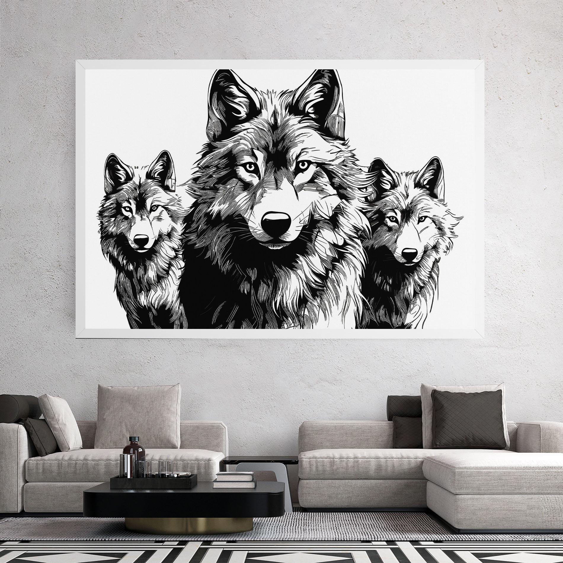 Vászonkép 3 Wolves mockup 2