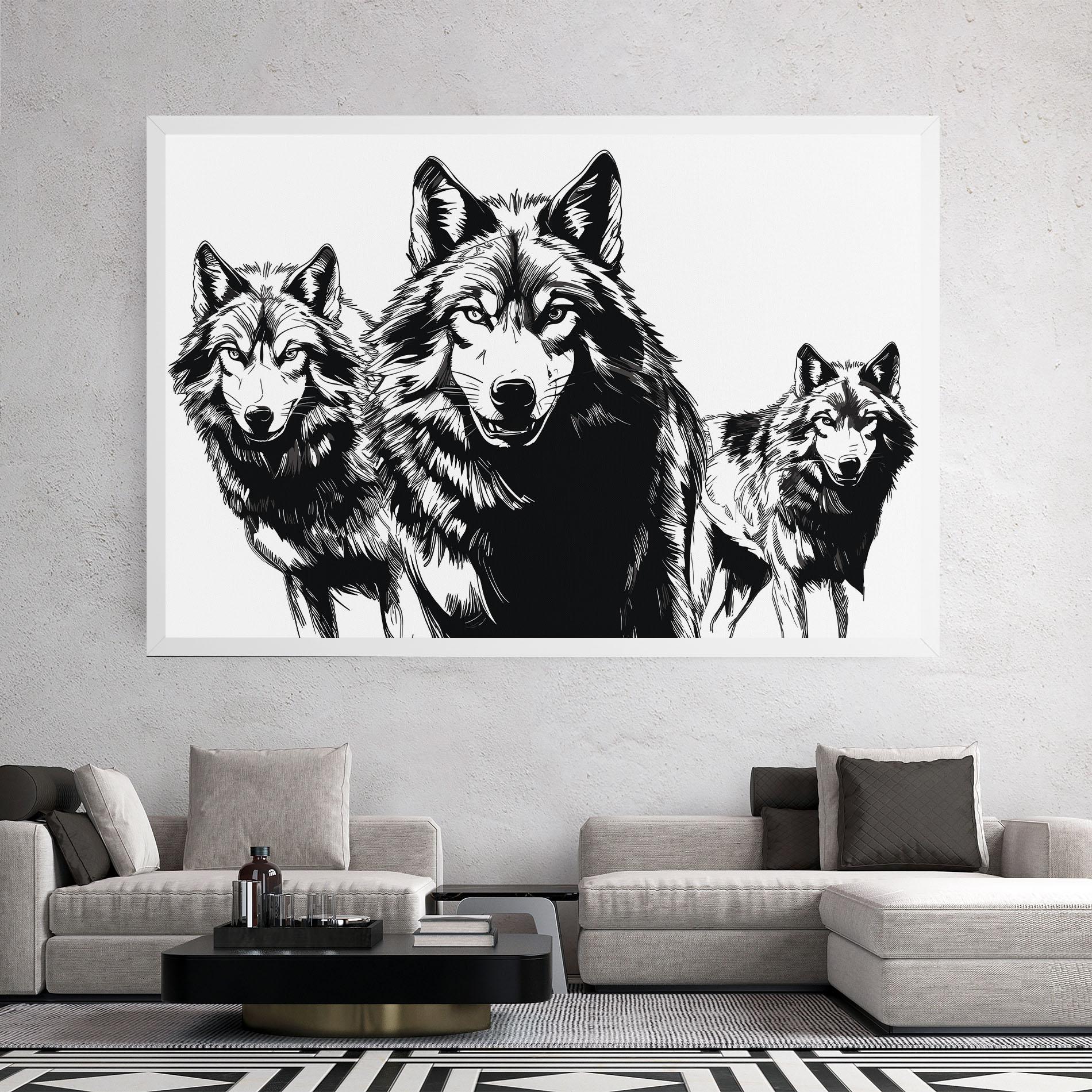 Vászonkép Wolves mockup 2