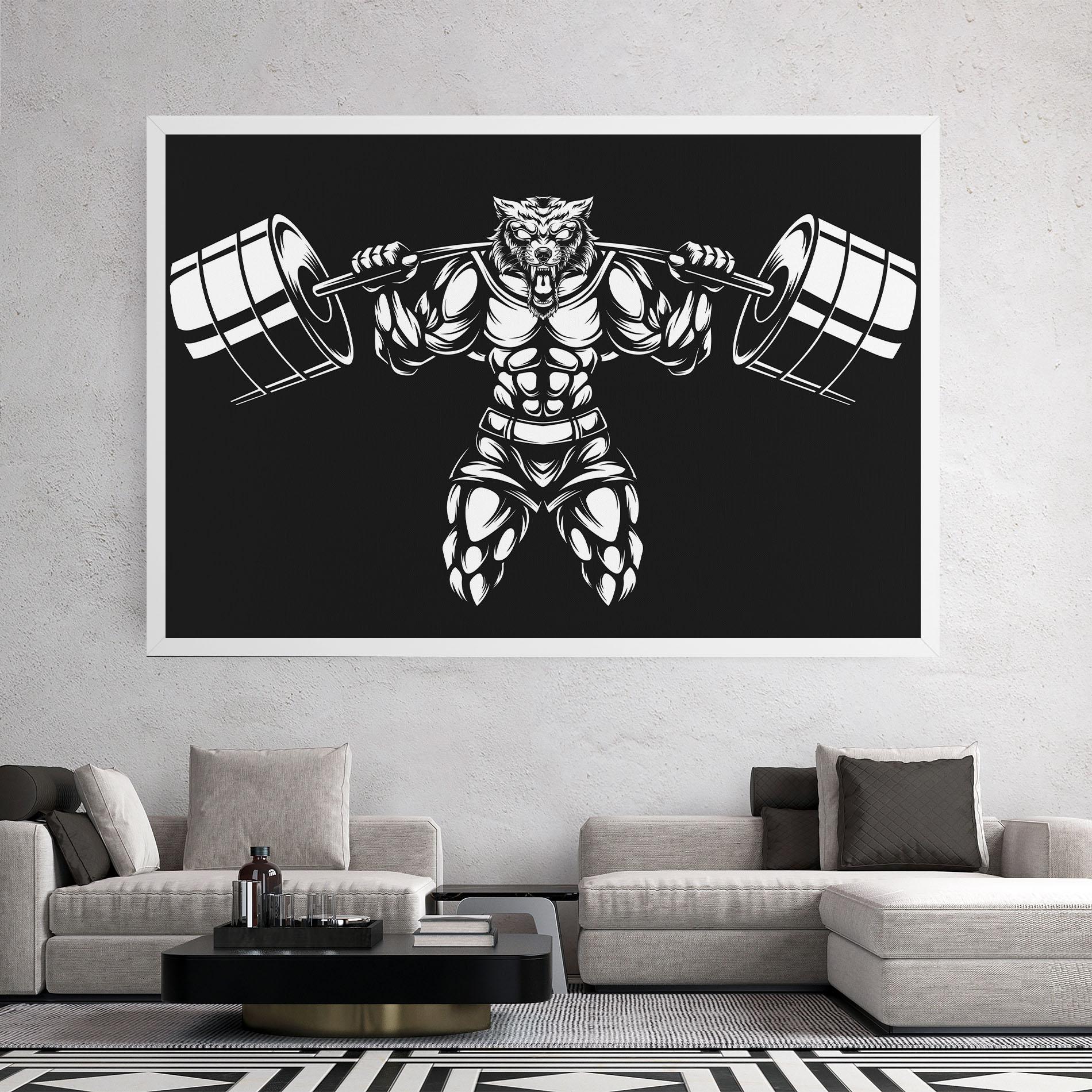 Vászonkép Work Out Wolf mockup 2