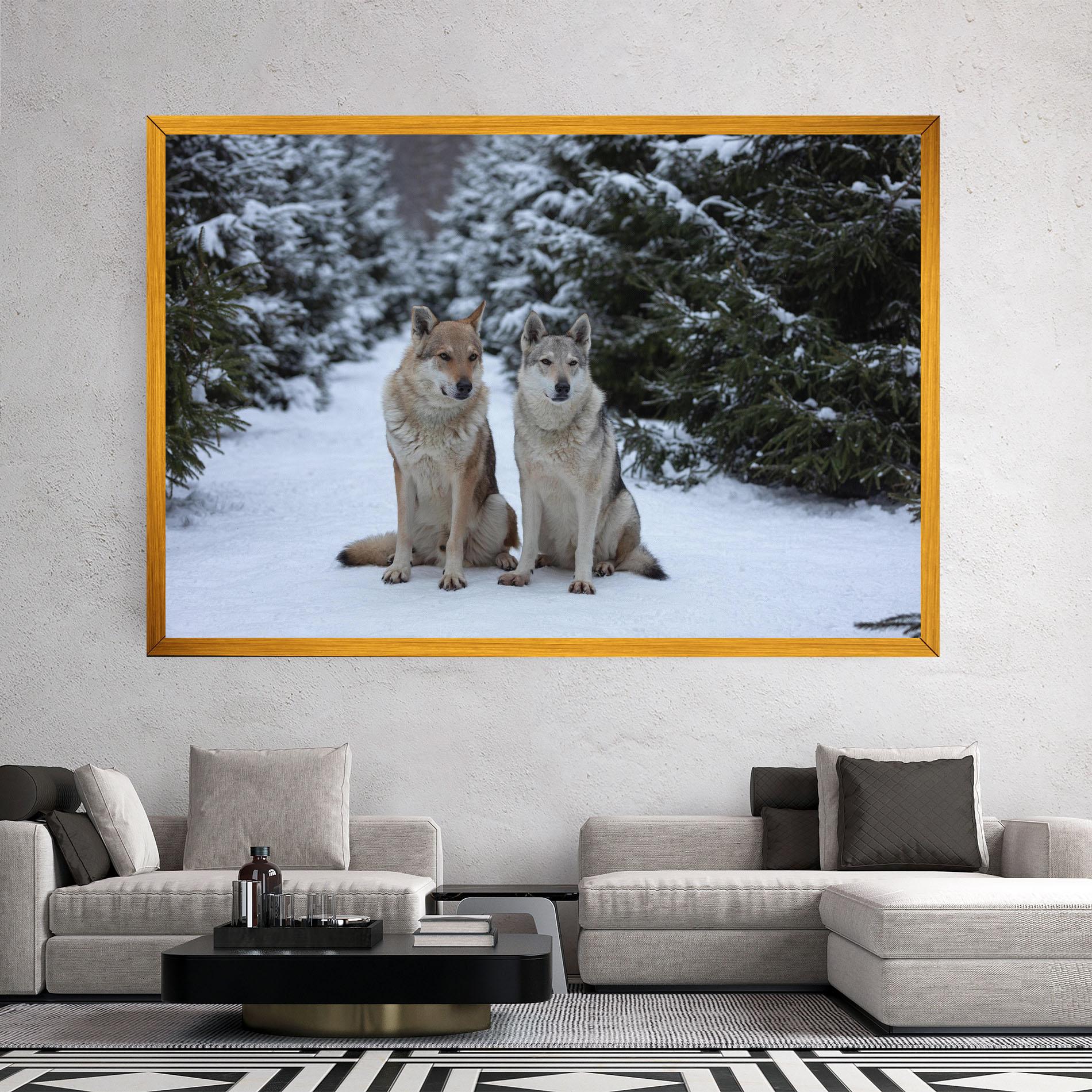 Vászonkép 2 Wolfs Sitting mockup 2