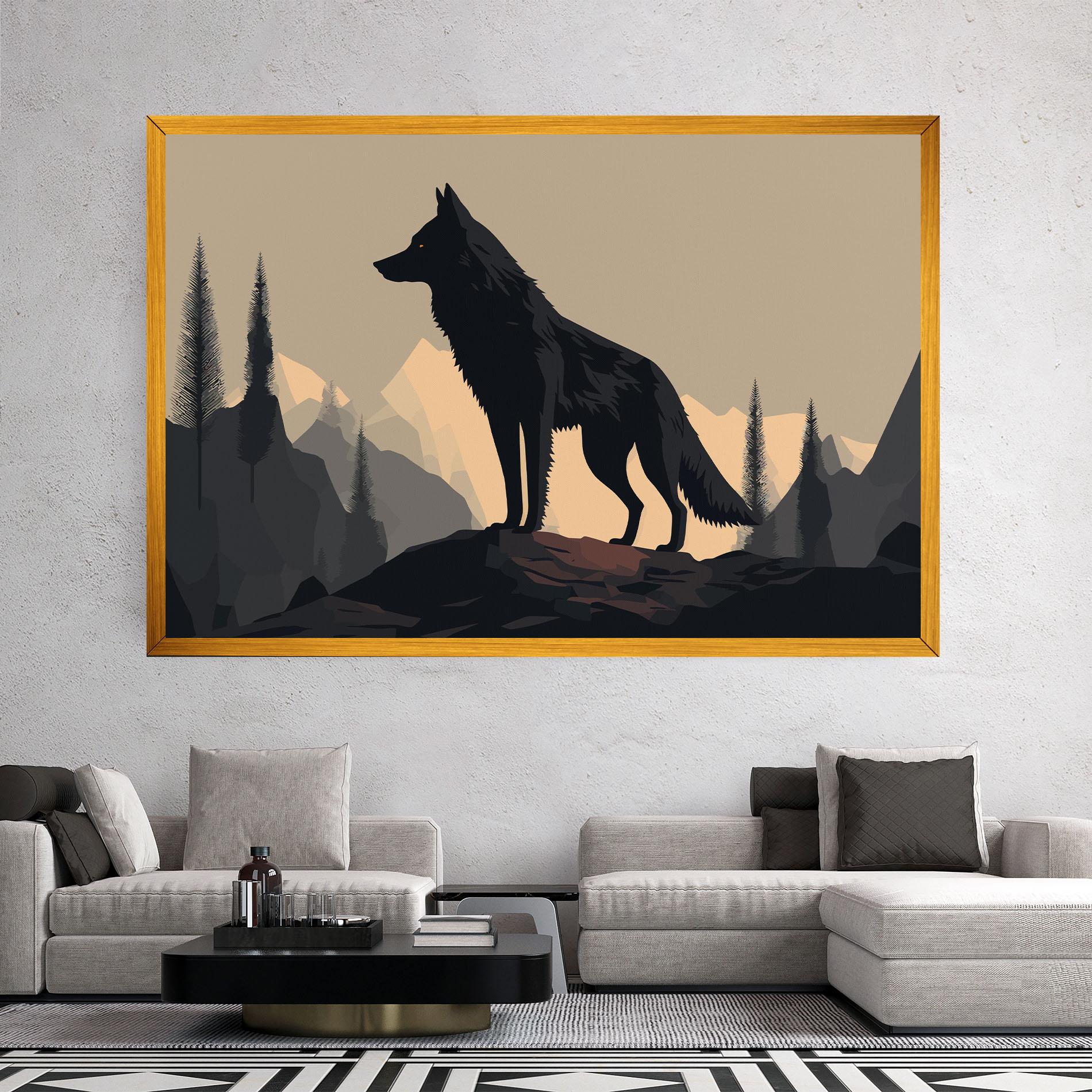 Vászonkép Black Wolf mockup 2