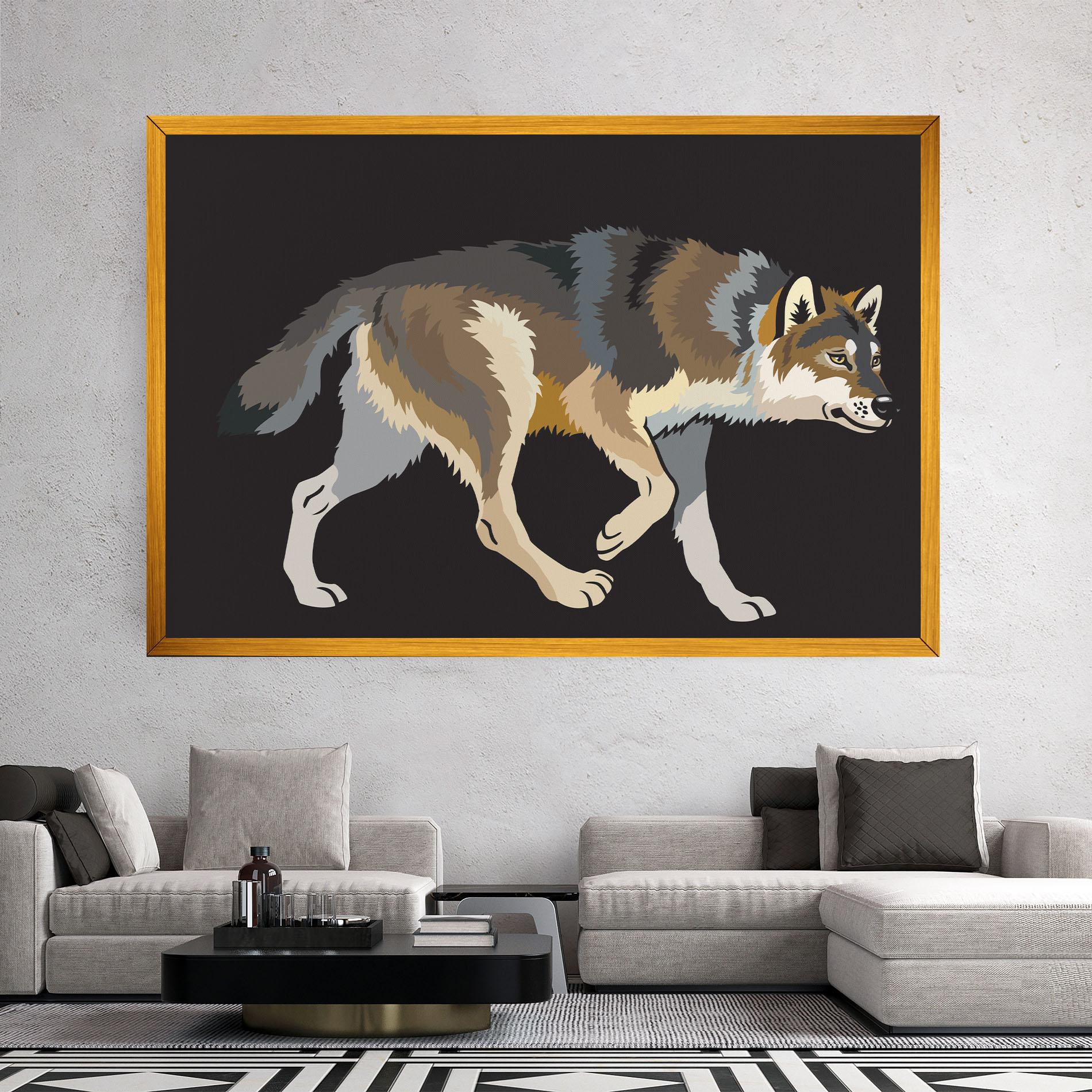 Vászonkép Cartoon Wolf mockup 2