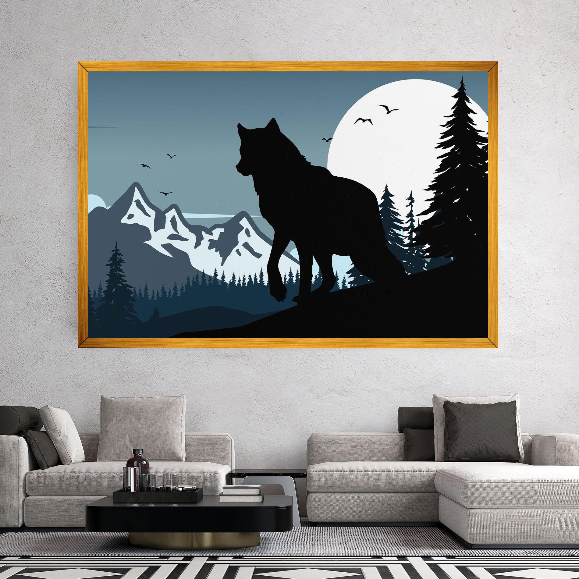 Vászonkép Hill Wolf mockup 2