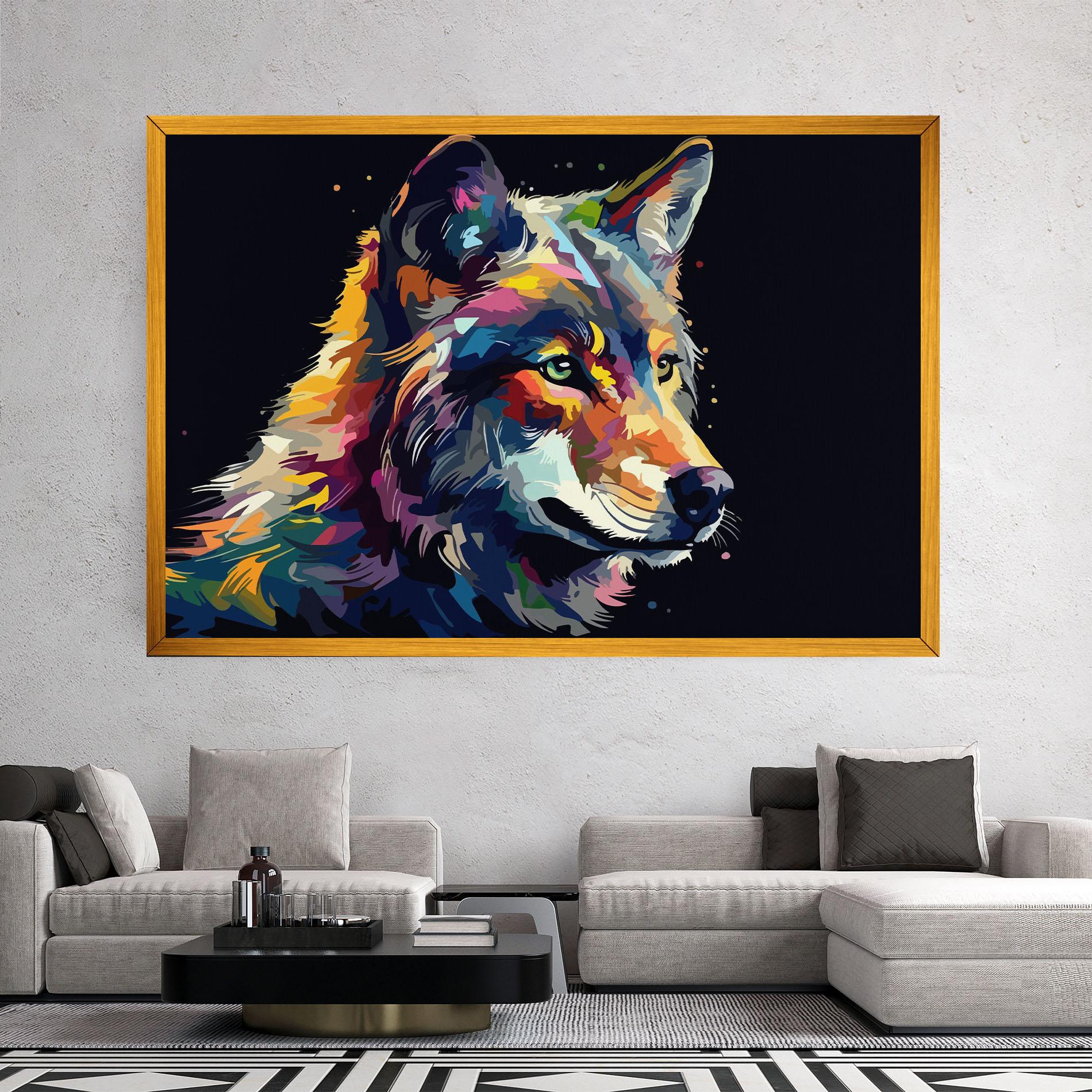 Vászonkép Painted Wolf mockup 2