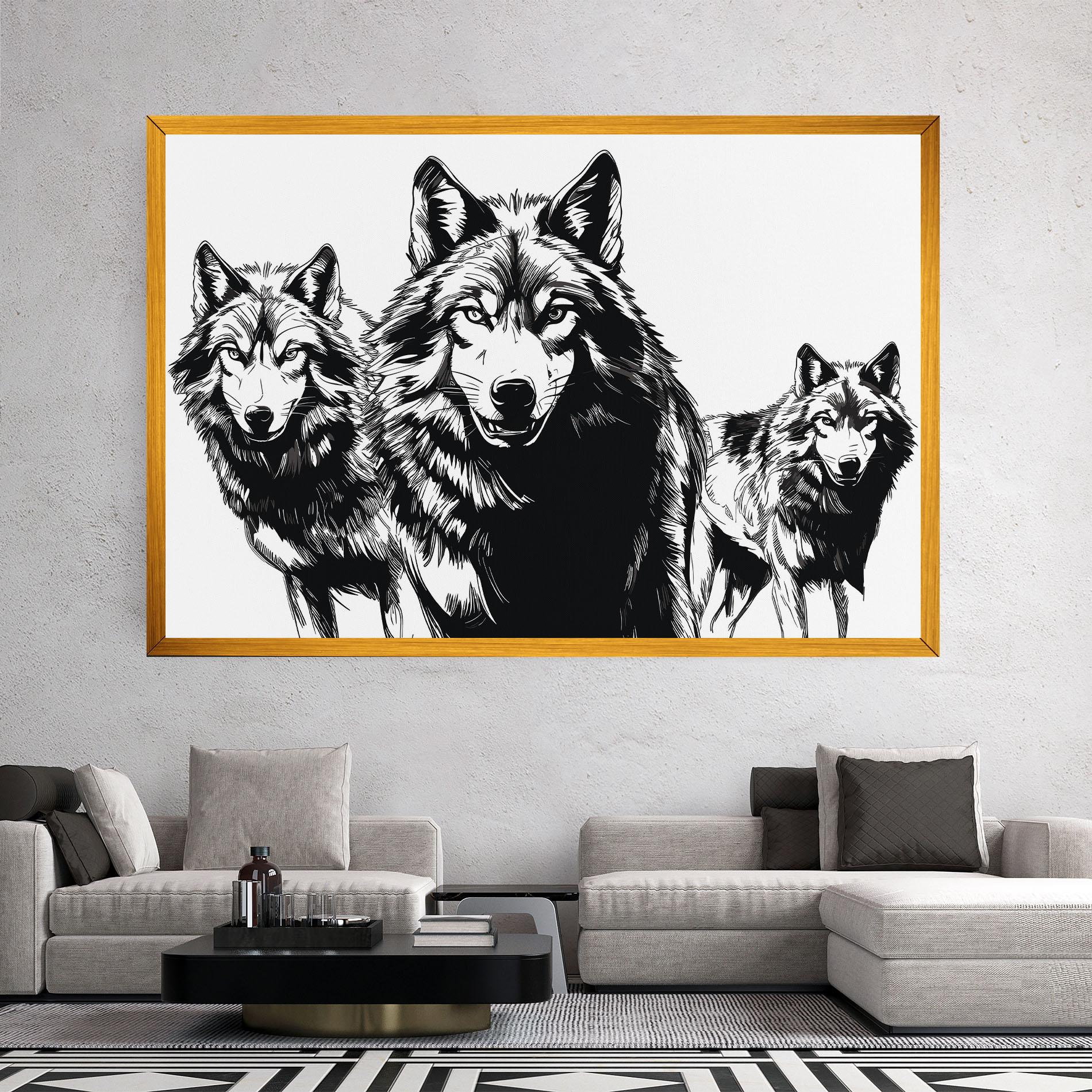 Vászonkép Wolves mockup 2