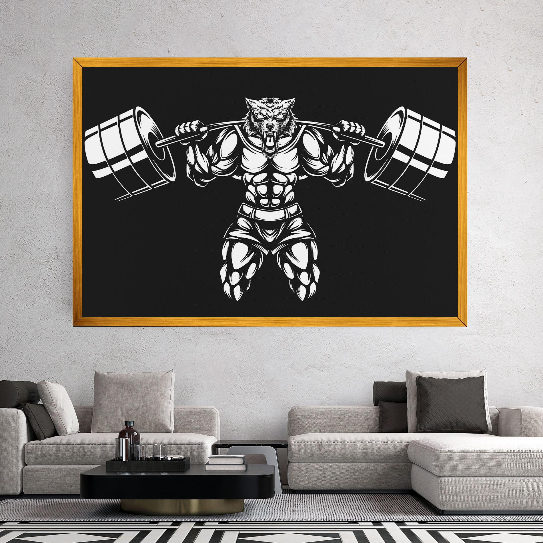 Vászonkép Work Out Wolf mockup 2