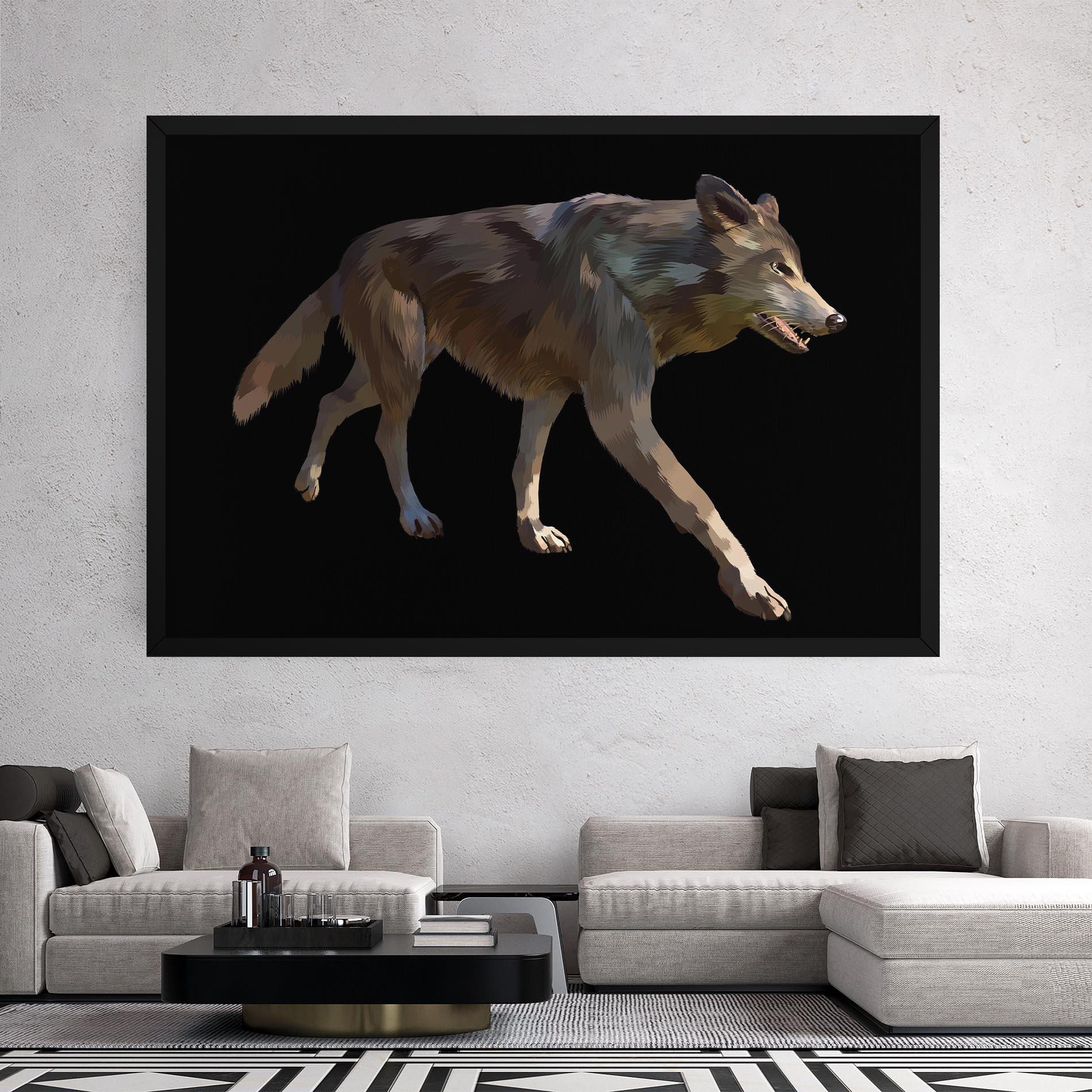 Vászonkép 3d Wolf mockup 2