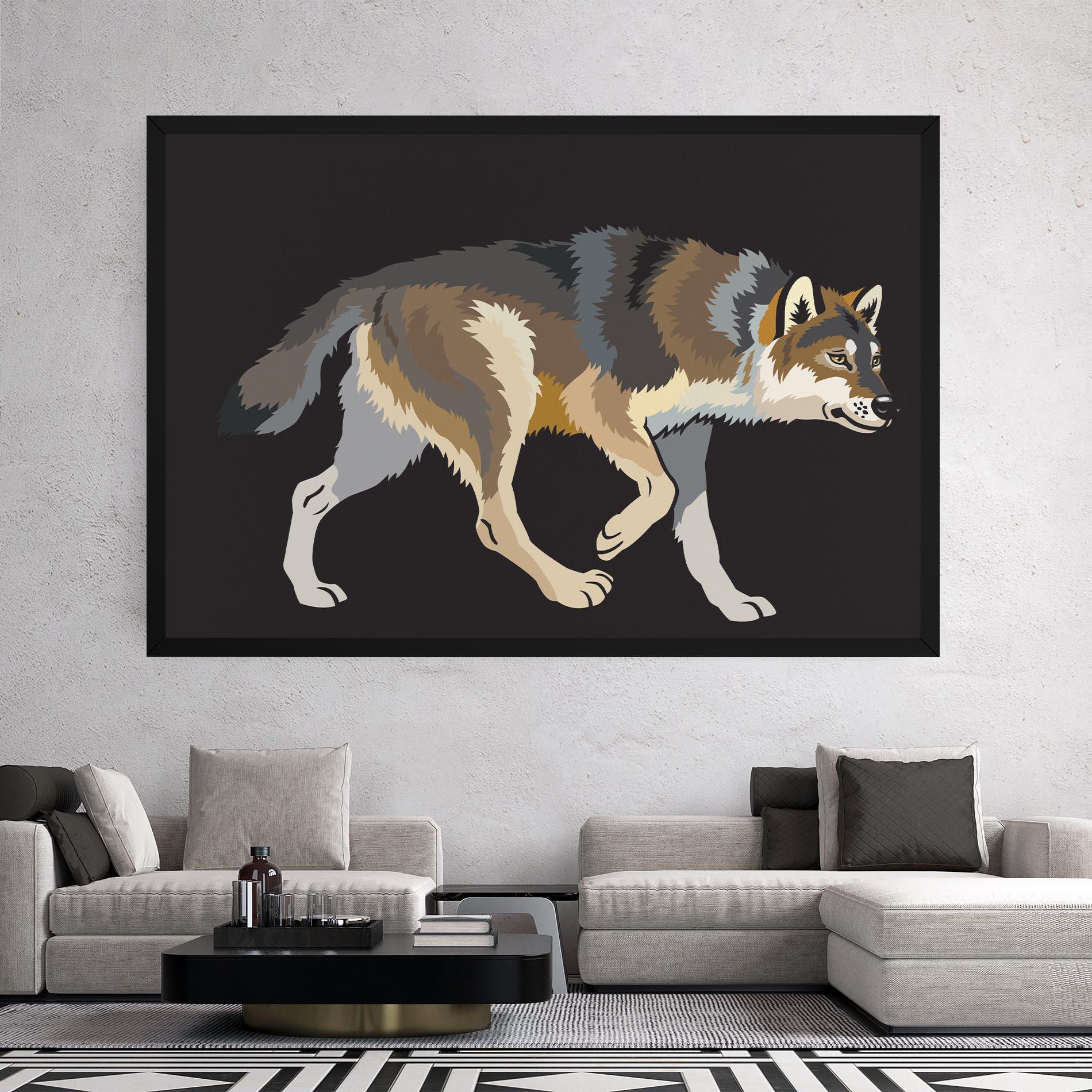 Vászonkép Cartoon Wolf mockup 2