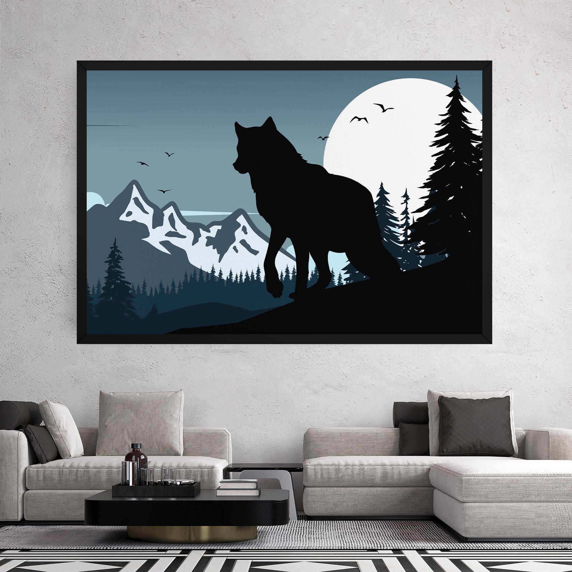 Vászonkép Hill Wolf mockup 2