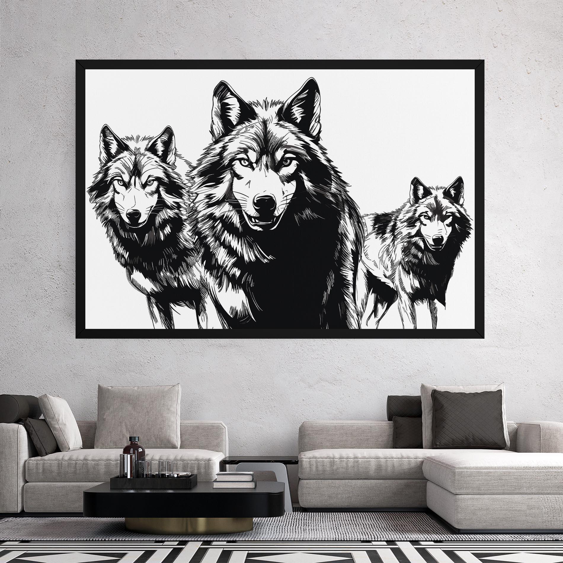 Vászonkép Wolves mockup 2