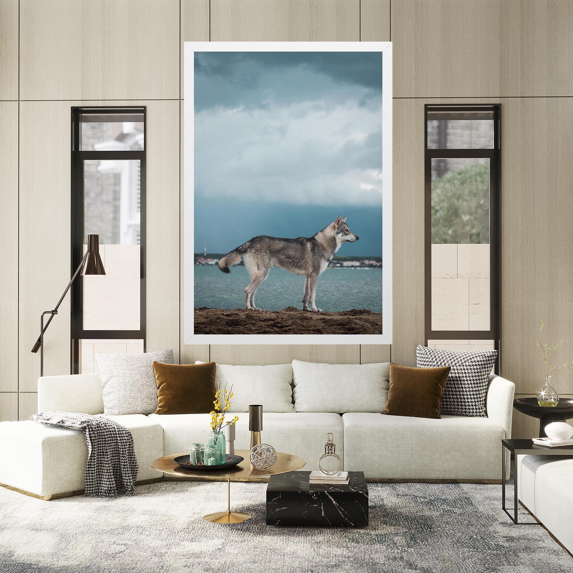 Vászonkép Grey Wolf Looking mockup 2