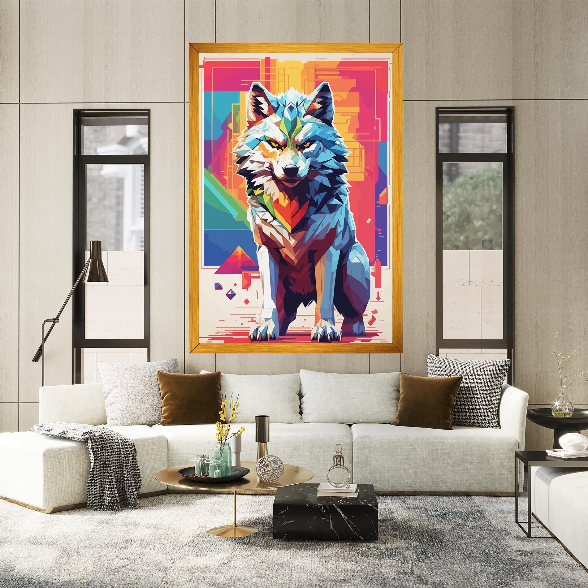 Vászonkép Wolf Character mockup 2