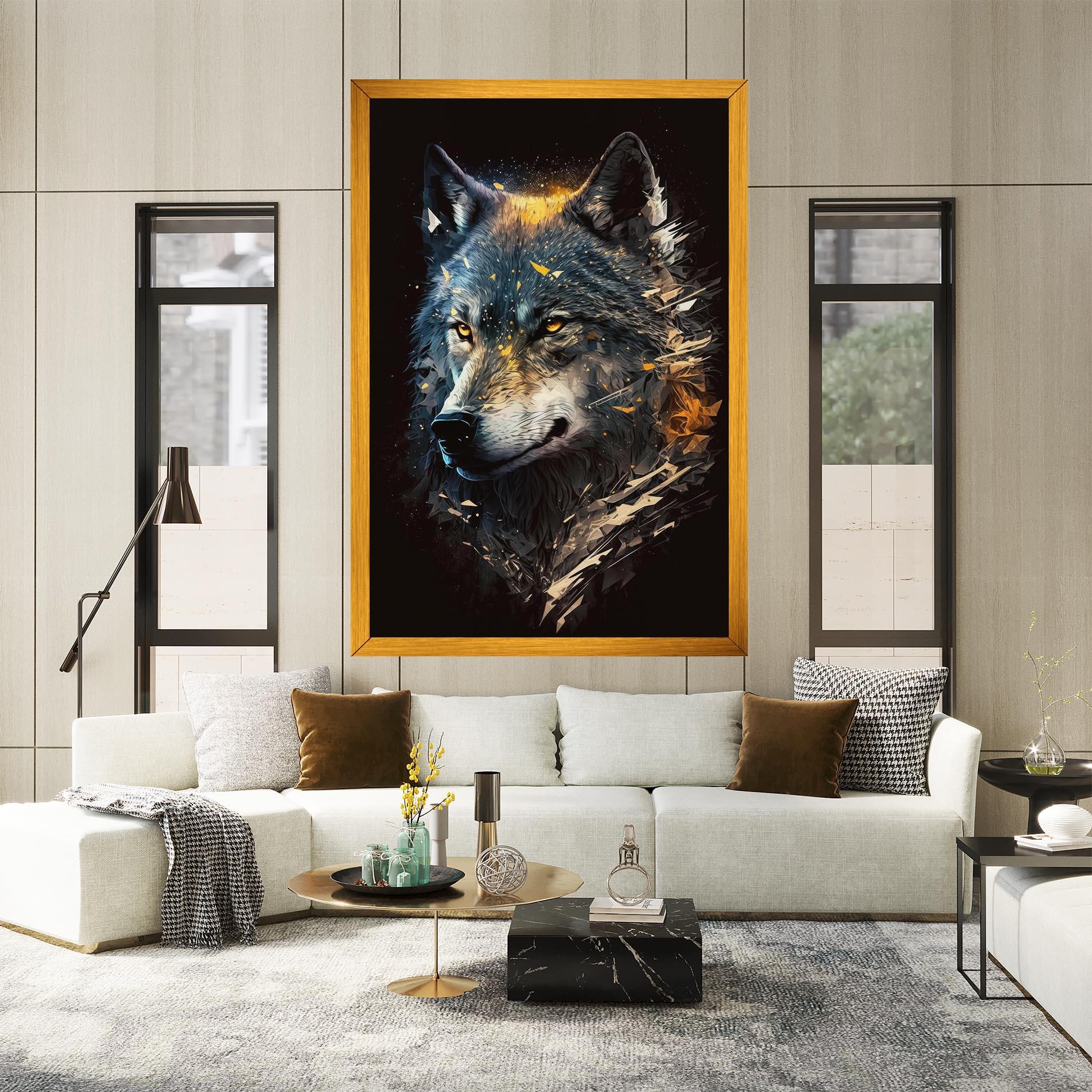 Vászonkép Wolf Portrait mockup 2