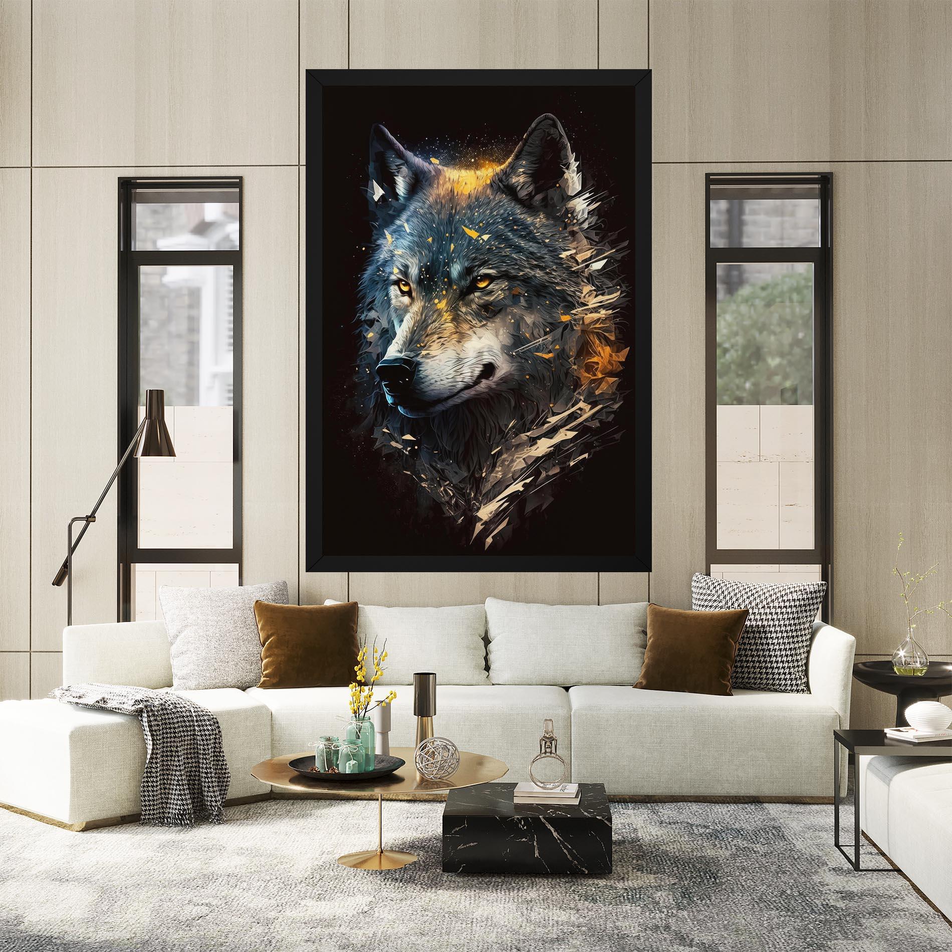 Vászonkép Wolf Portrait mockup 2
