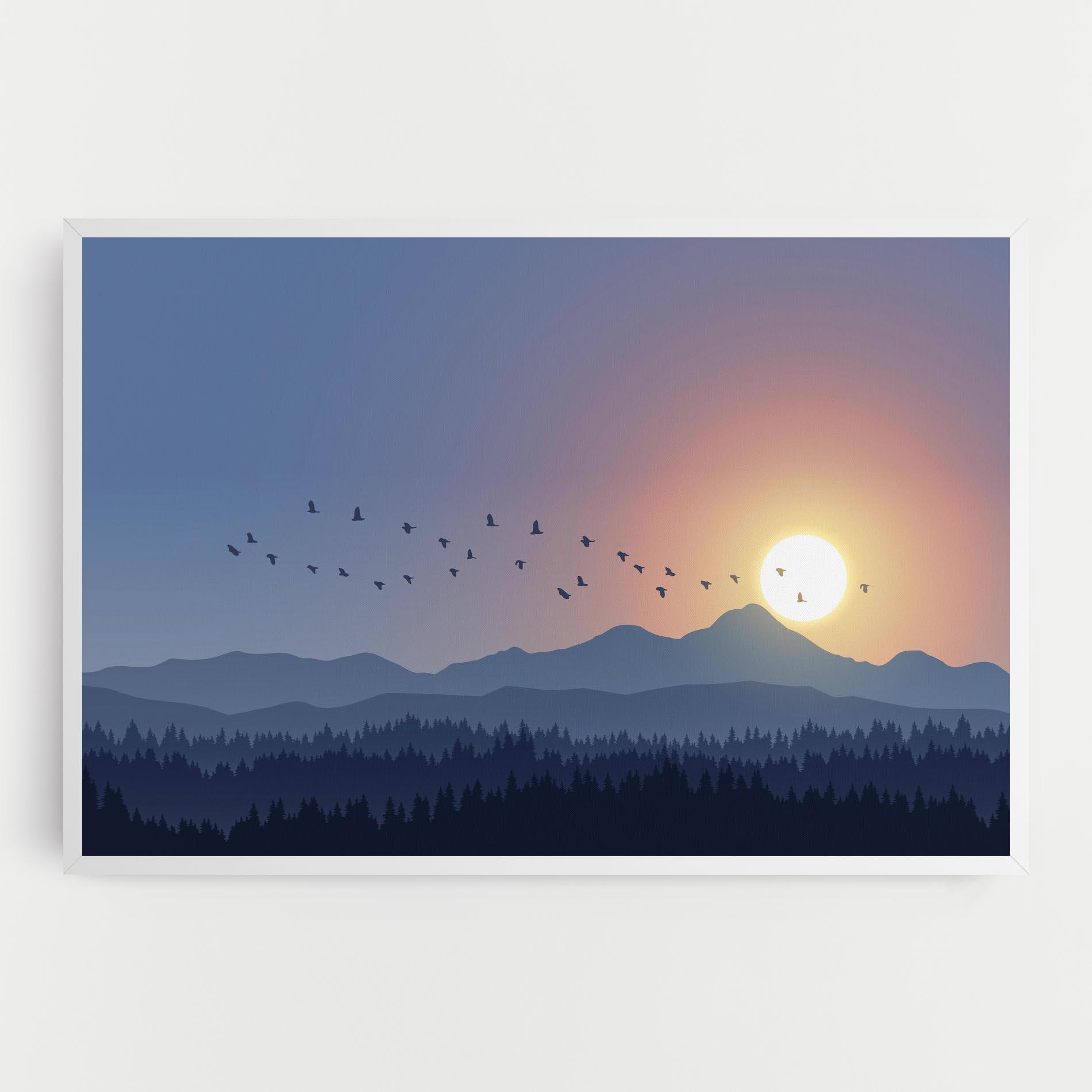 Vászonkép Sunset Birds View mockup 0