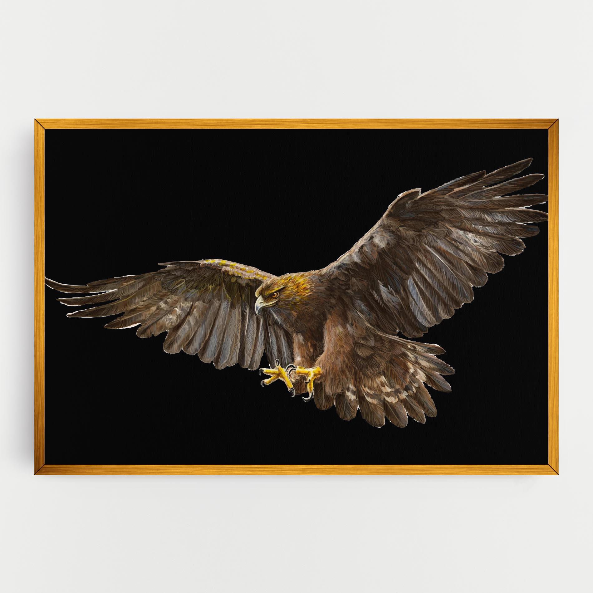 Vászonkép Eagle On Black mockup 0