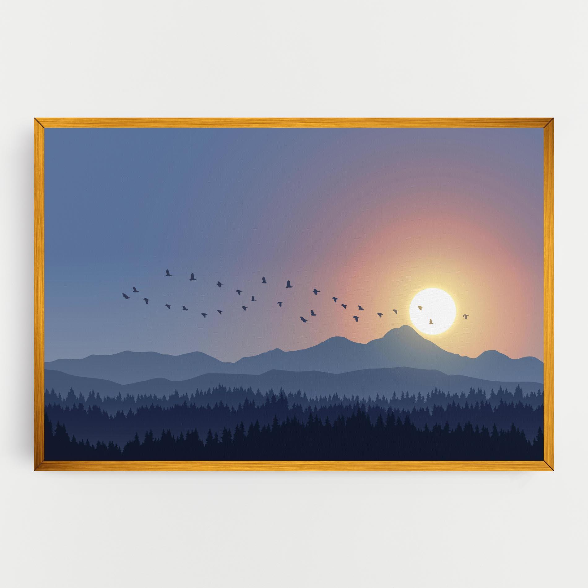 Vászonkép Sunset Birds View mockup 0