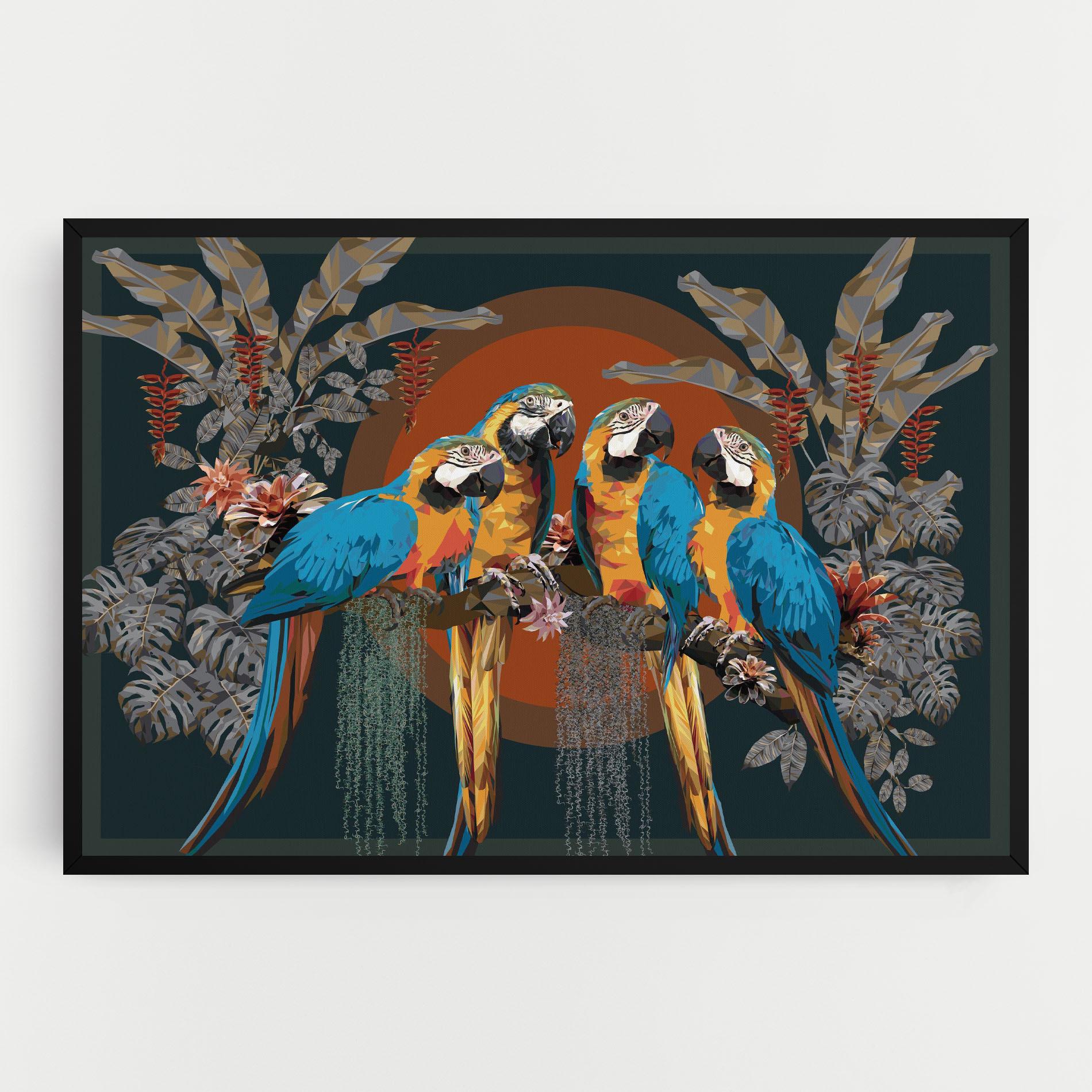 Vászonkép Parrot Couples mockup 0