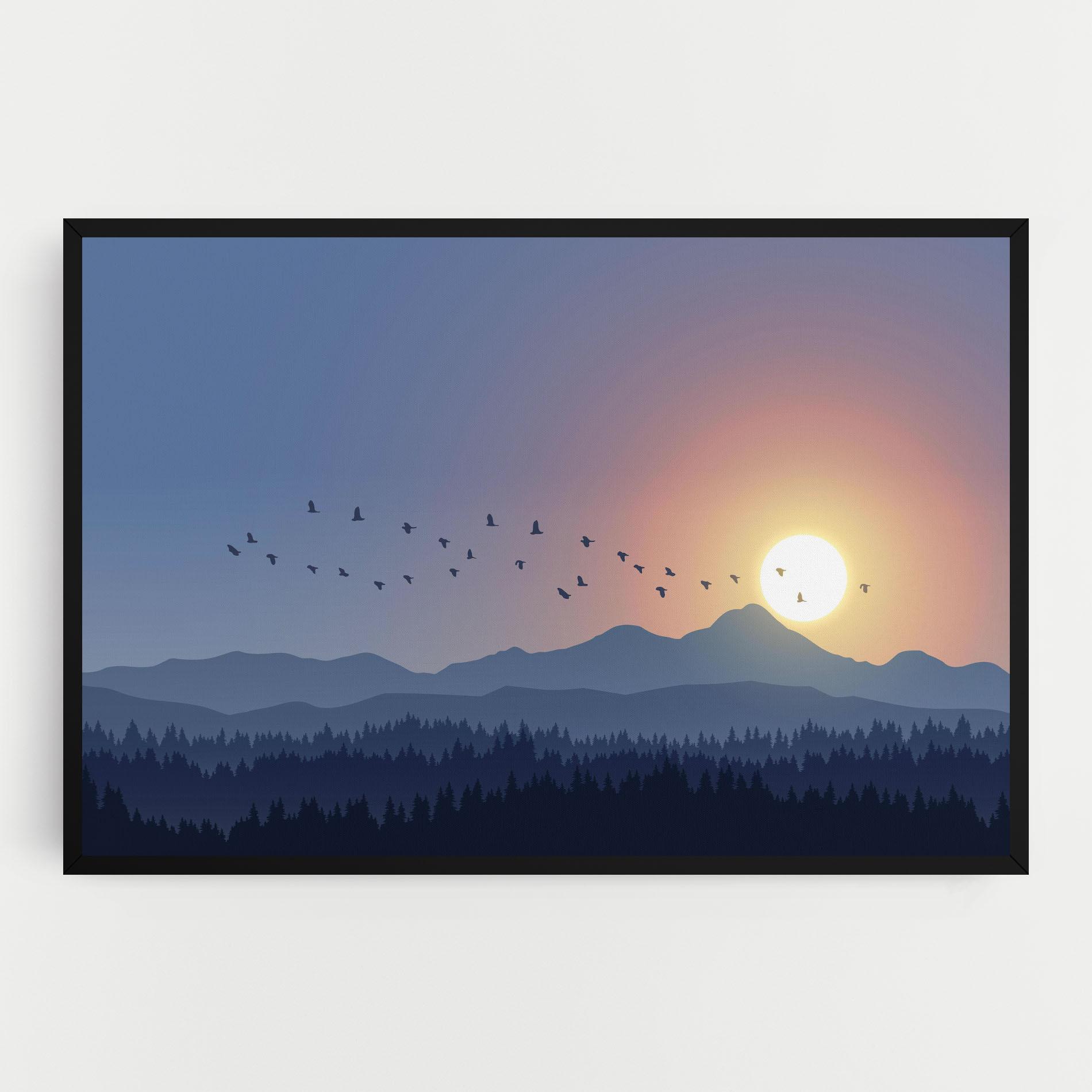 Vászonkép Sunset Birds View mockup 0