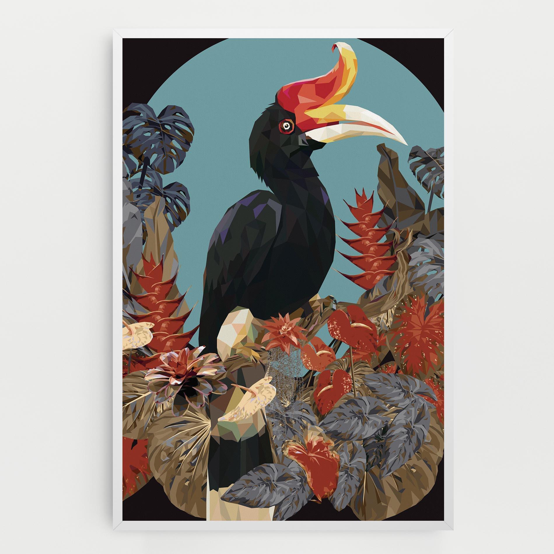 Vászonkép Black Interesting Bird mockup 0