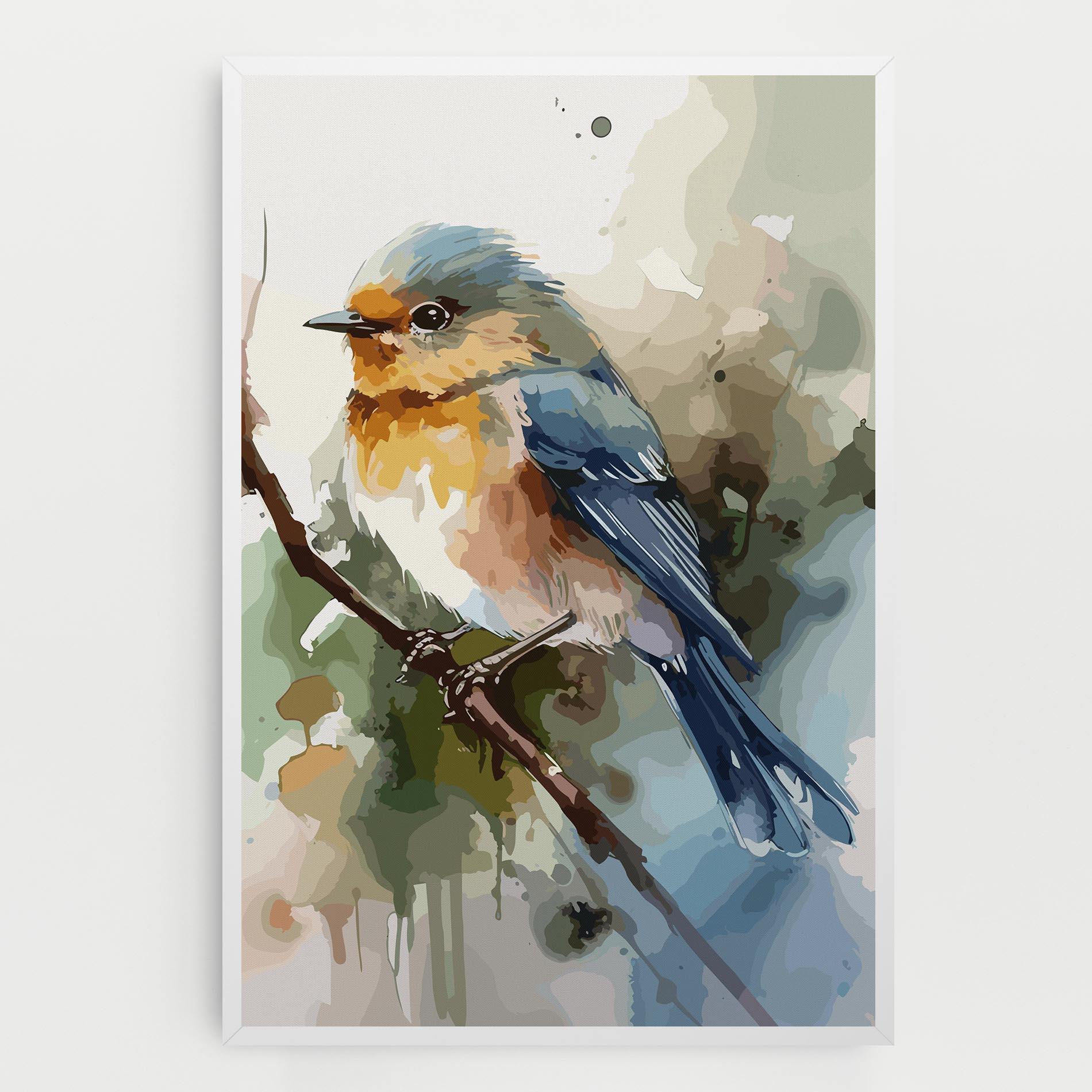 Vászonkép Blue Pretty Bird mockup 0