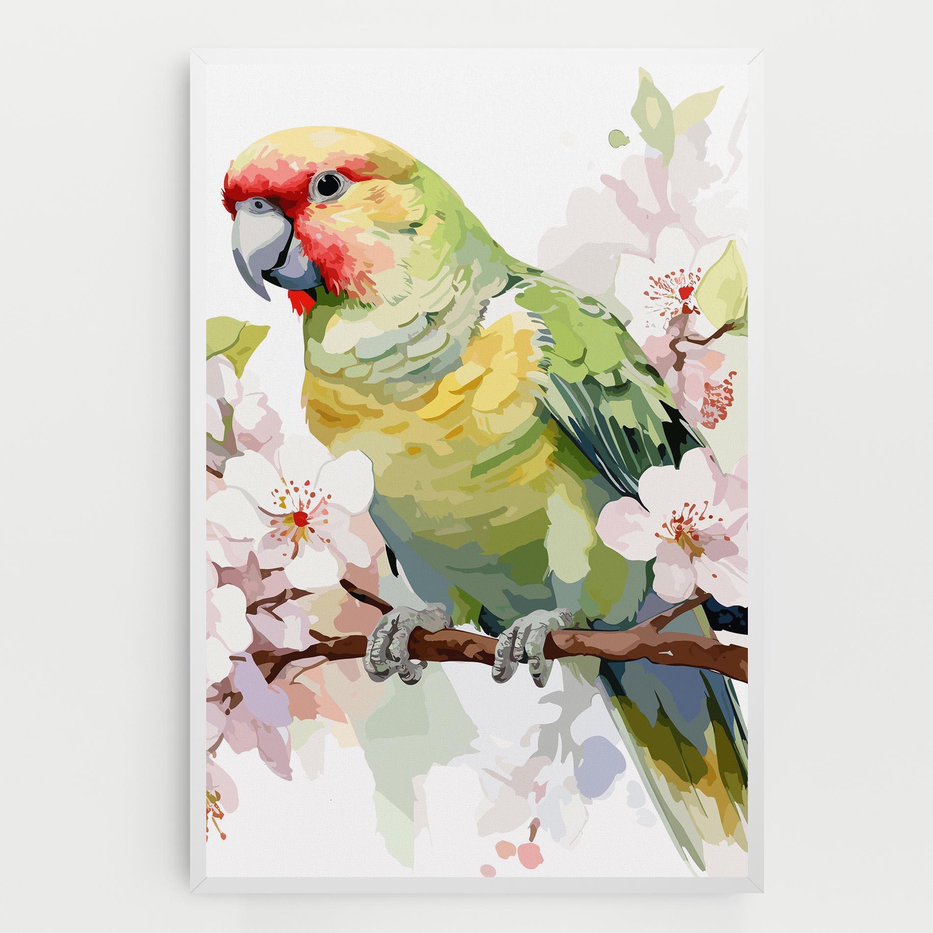 Vászonkép Cute Green Parrot mockup 0