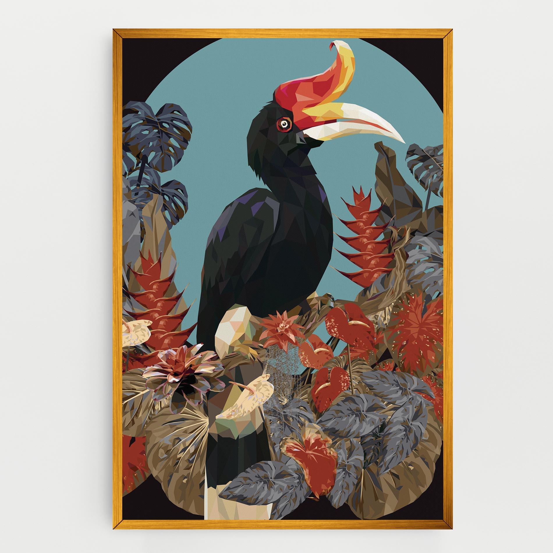 Vászonkép Black Interesting Bird mockup 0