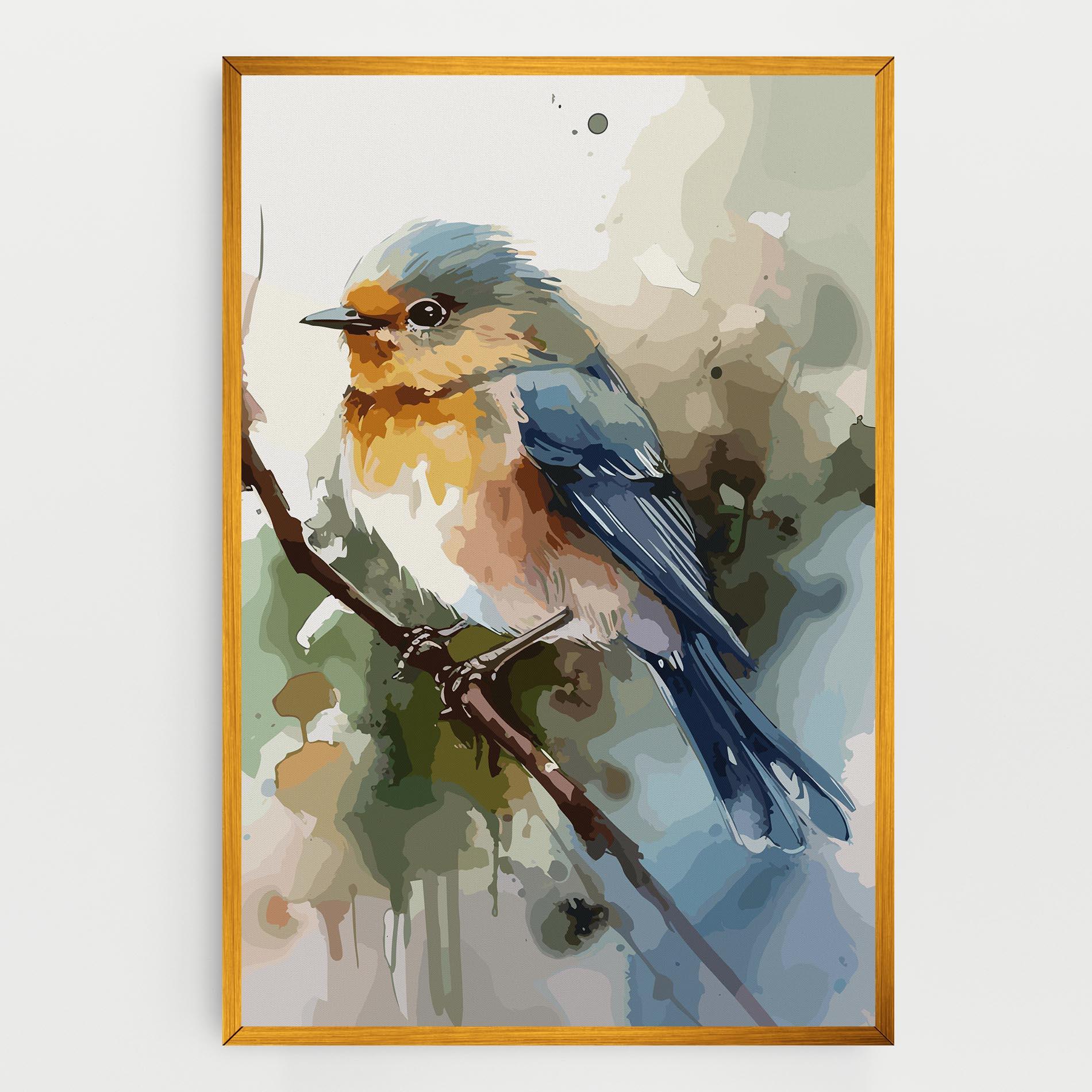 Vászonkép Blue Pretty Bird mockup 0