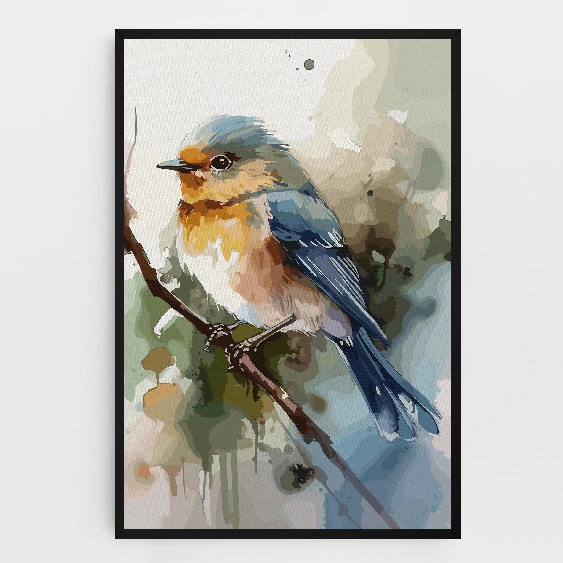 Vászonkép Blue Pretty Bird mockup 0