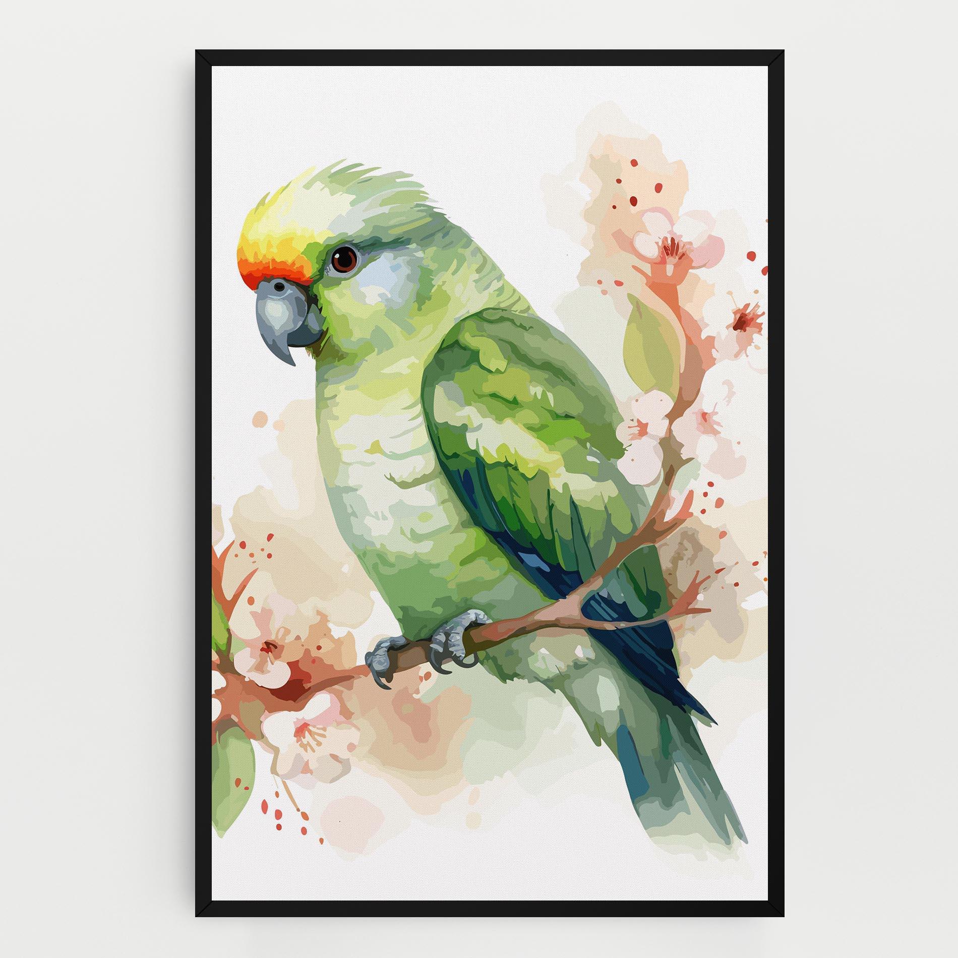 Vászonkép Pretty Green Parrot mockup 0
