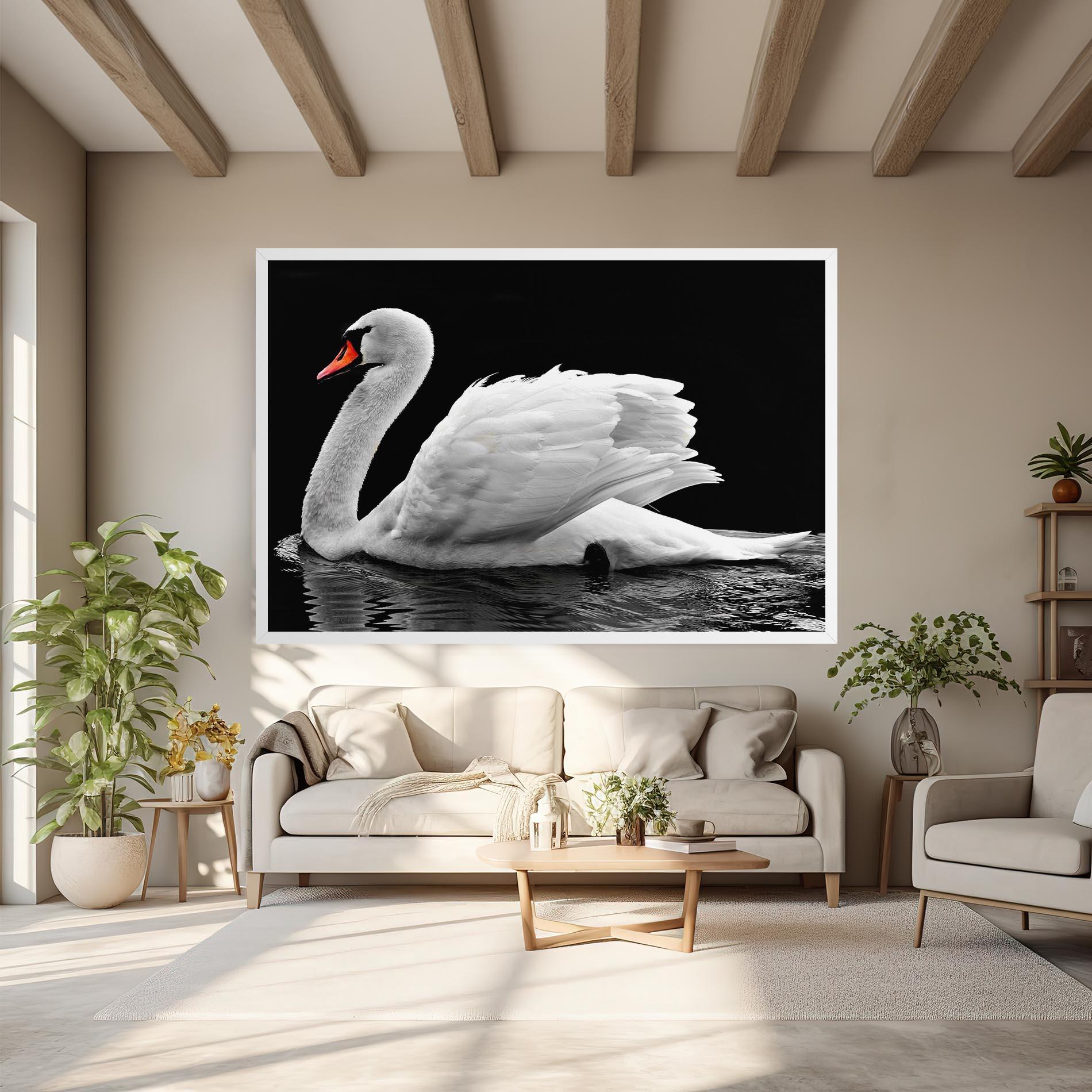 Vászonkép Black And White Swan mockup 6