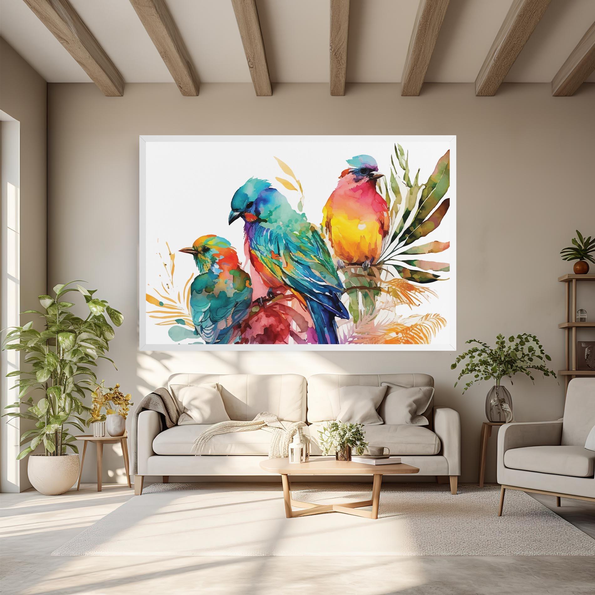 Vászonkép Colorful Birds mockup 6