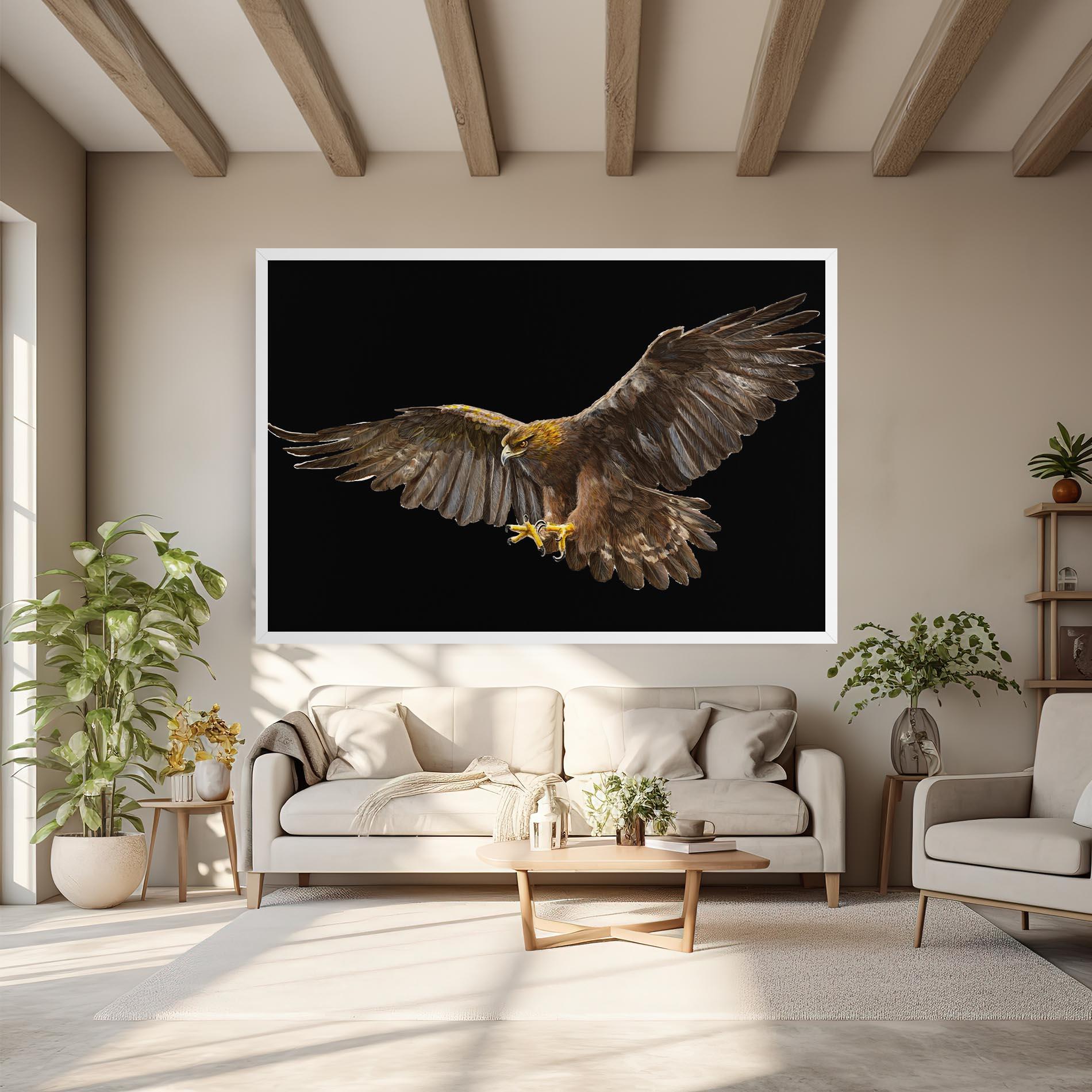 Vászonkép Eagle On Black mockup 6