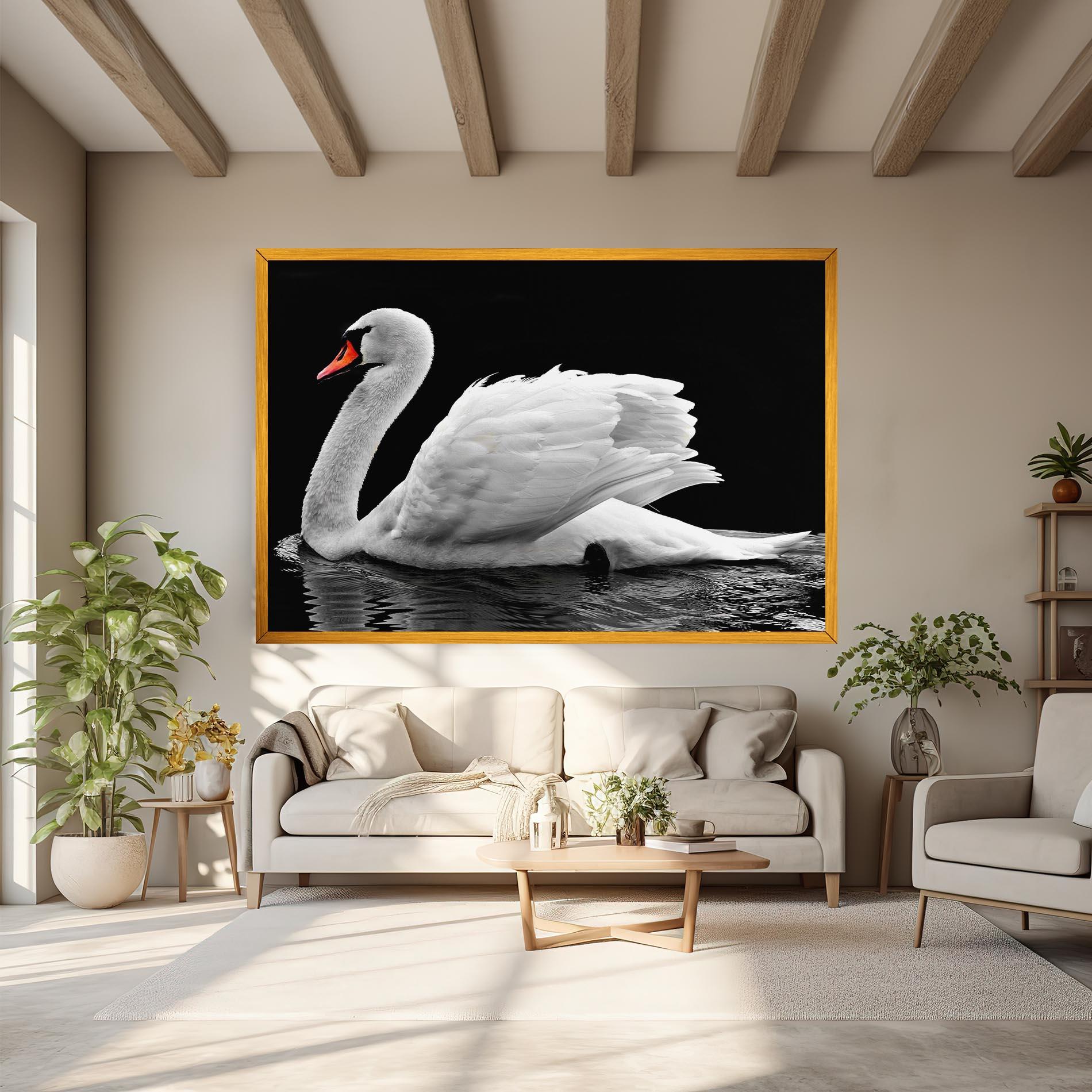 Vászonkép Black And White Swan mockup 6