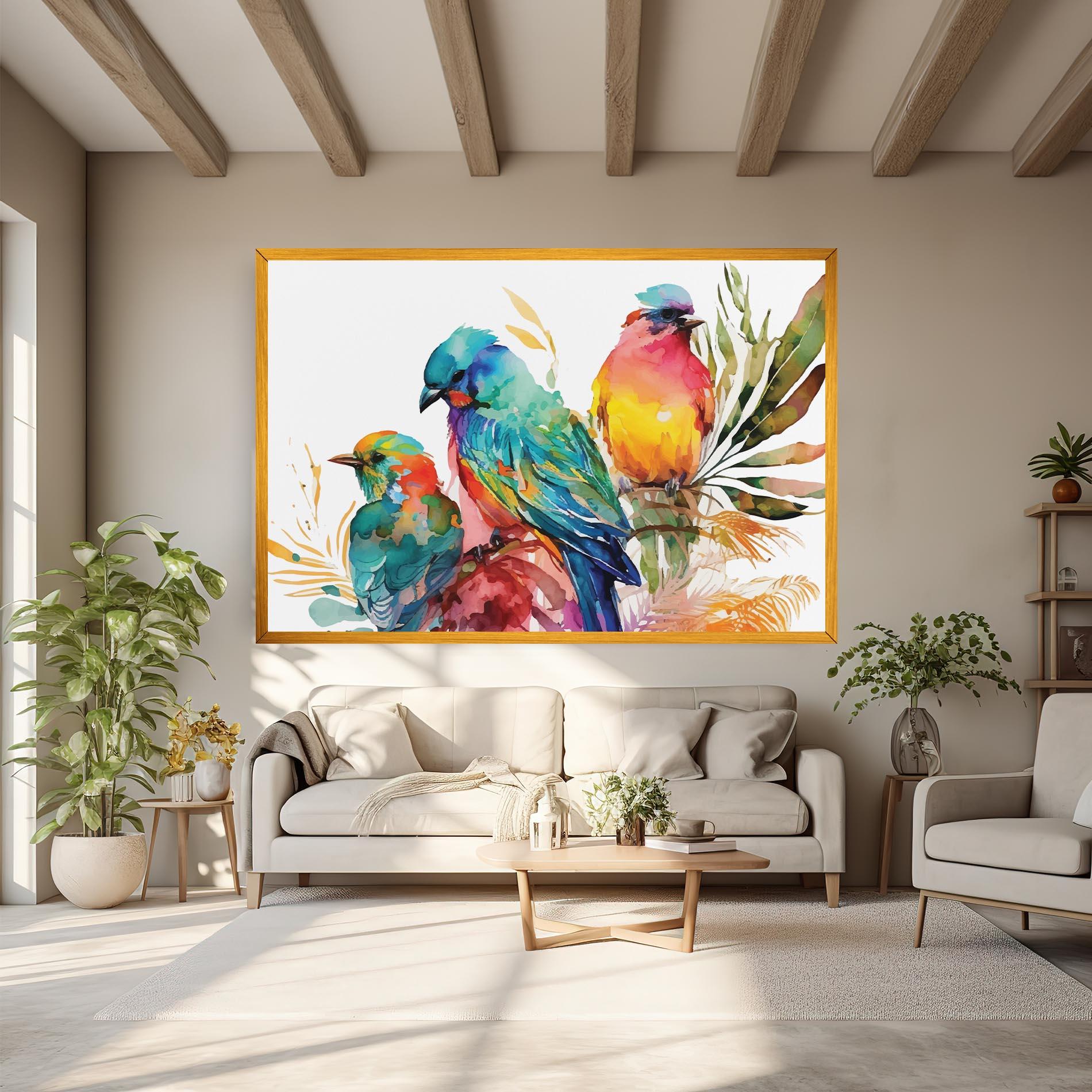 Vászonkép Colorful Birds mockup 6