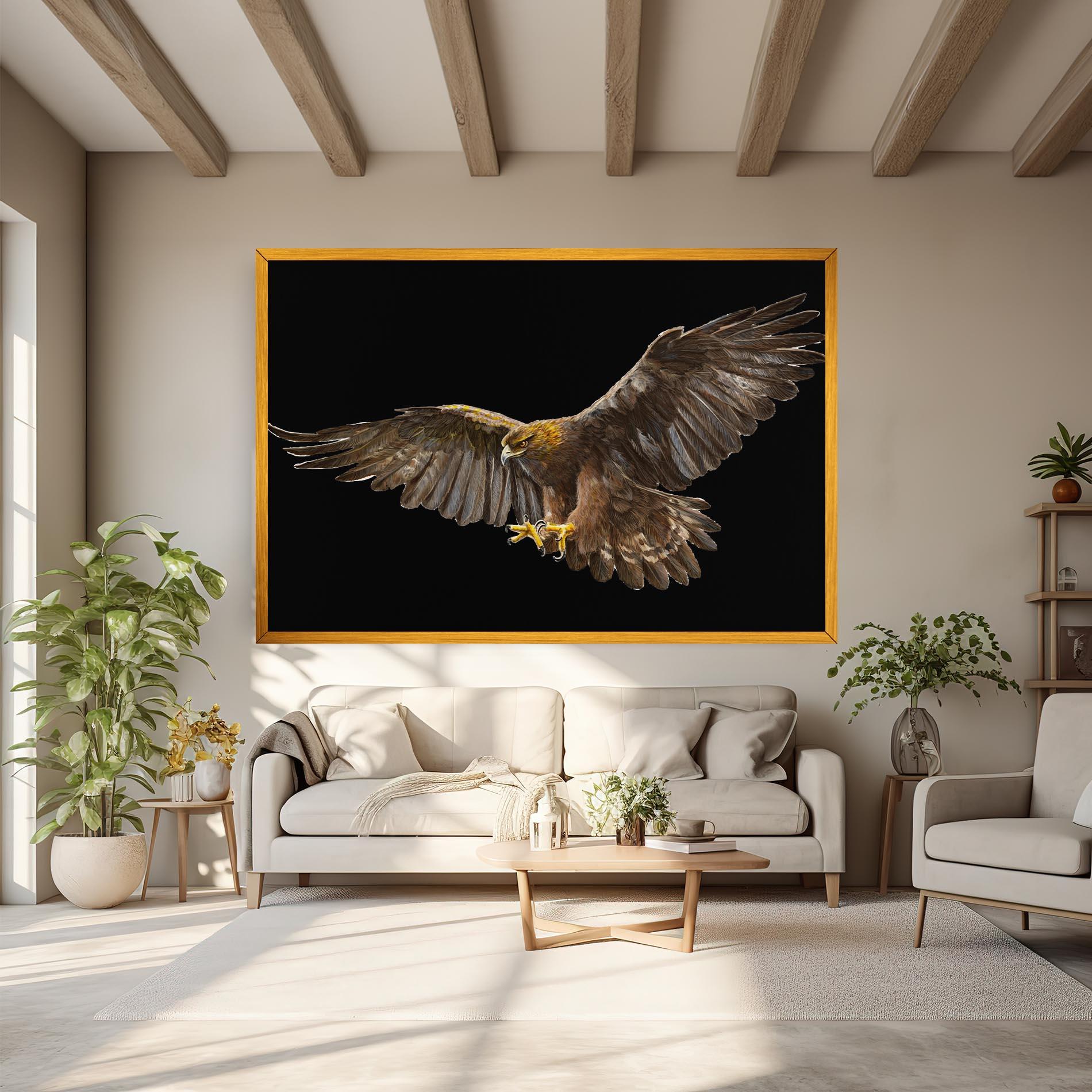 Vászonkép Eagle On Black mockup 6