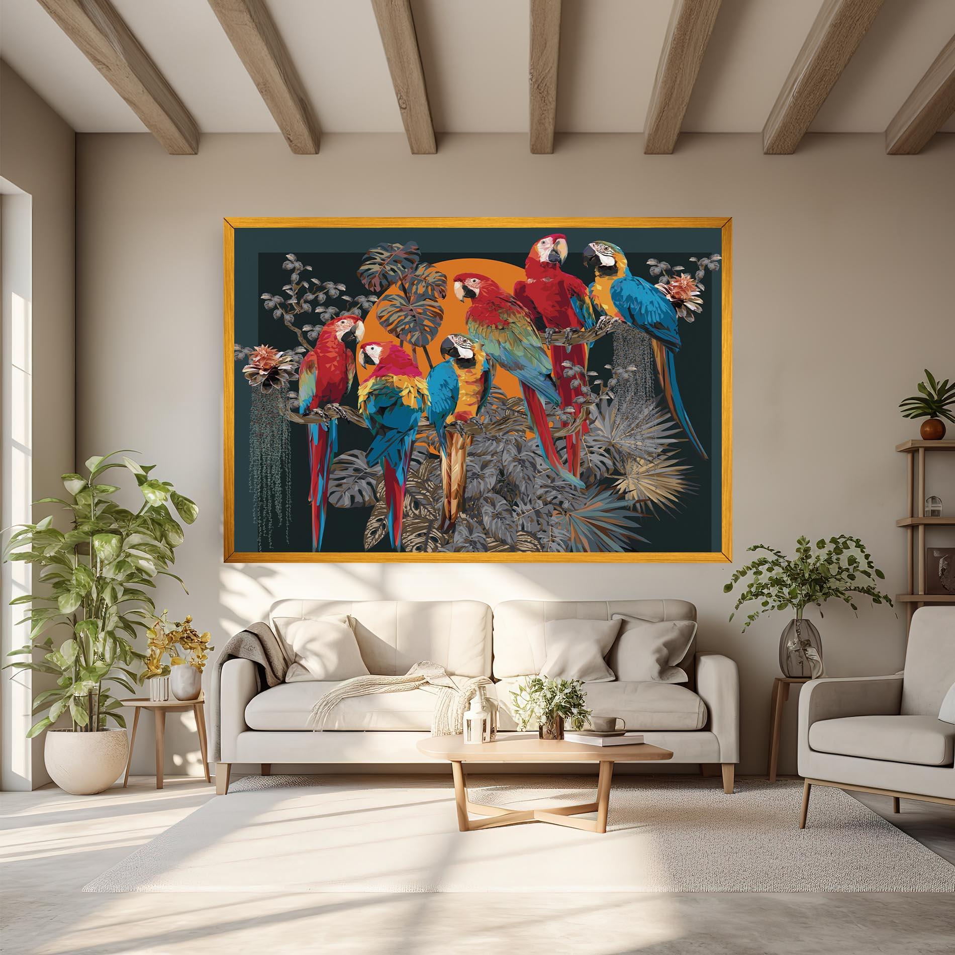 Vászonkép Family Parrot mockup 6