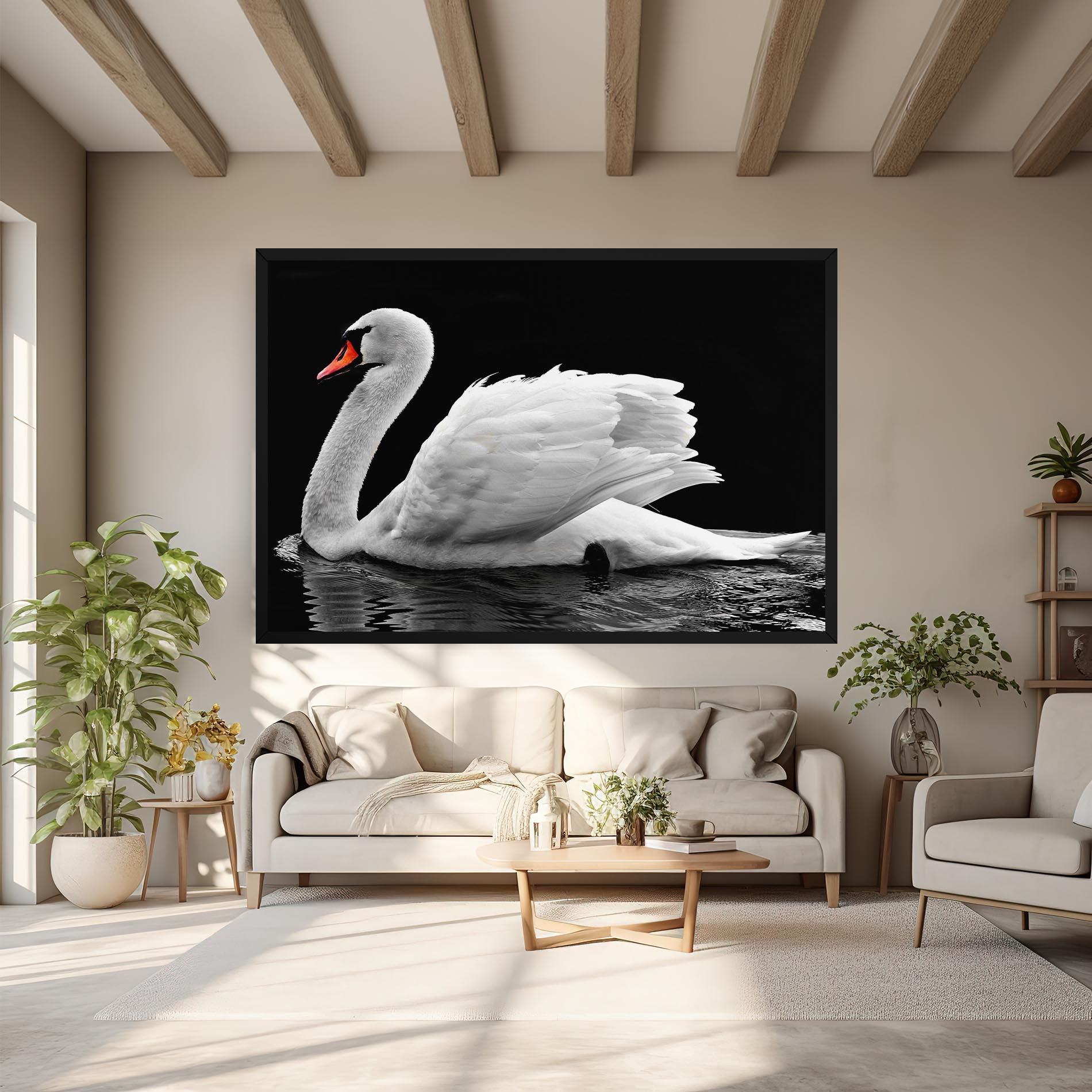 Vászonkép Black And White Swan mockup 6