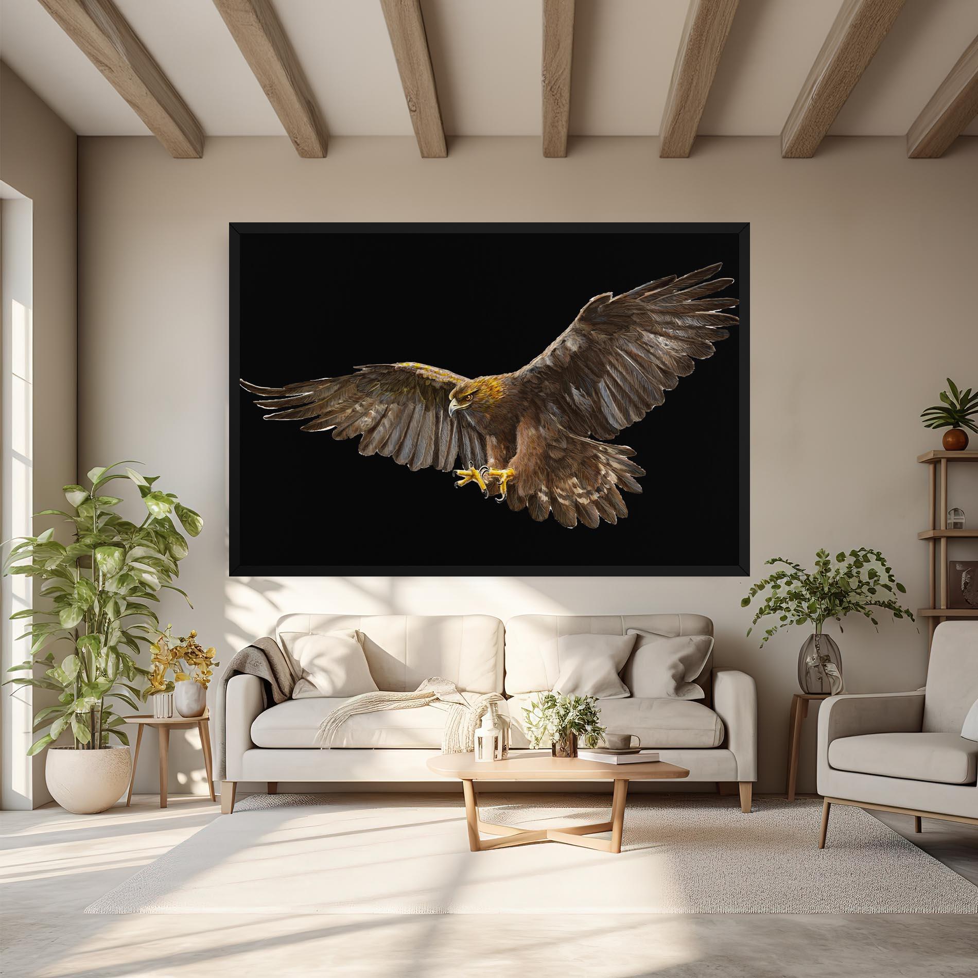 Vászonkép Eagle On Black mockup 6