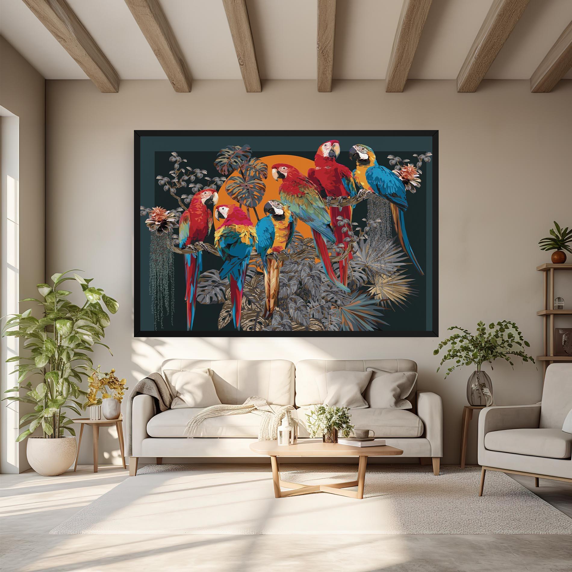 Vászonkép Family Parrot mockup 6