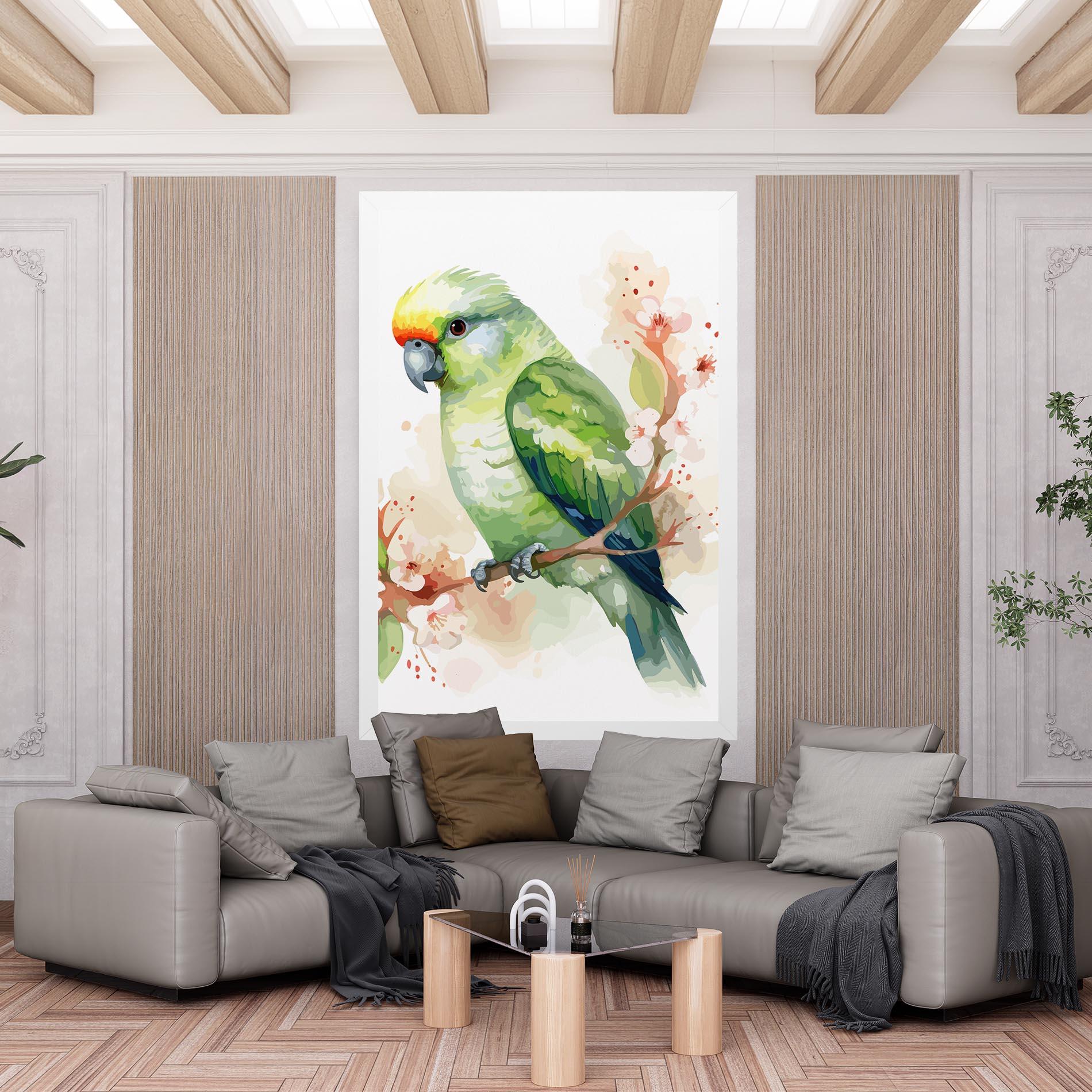Vászonkép Pretty Green Parrot mockup 6