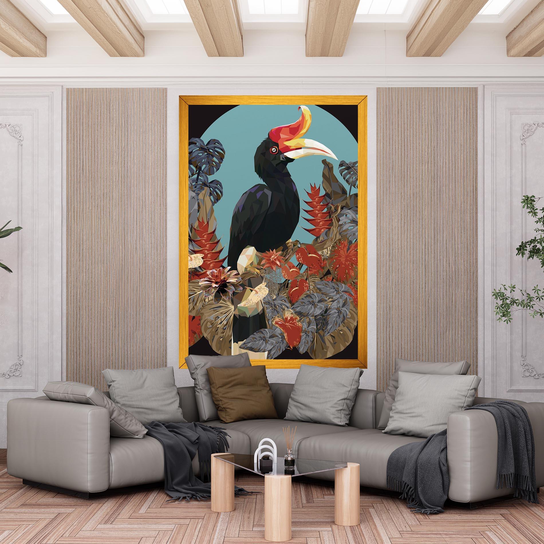 Vászonkép Black Interesting Bird mockup 6