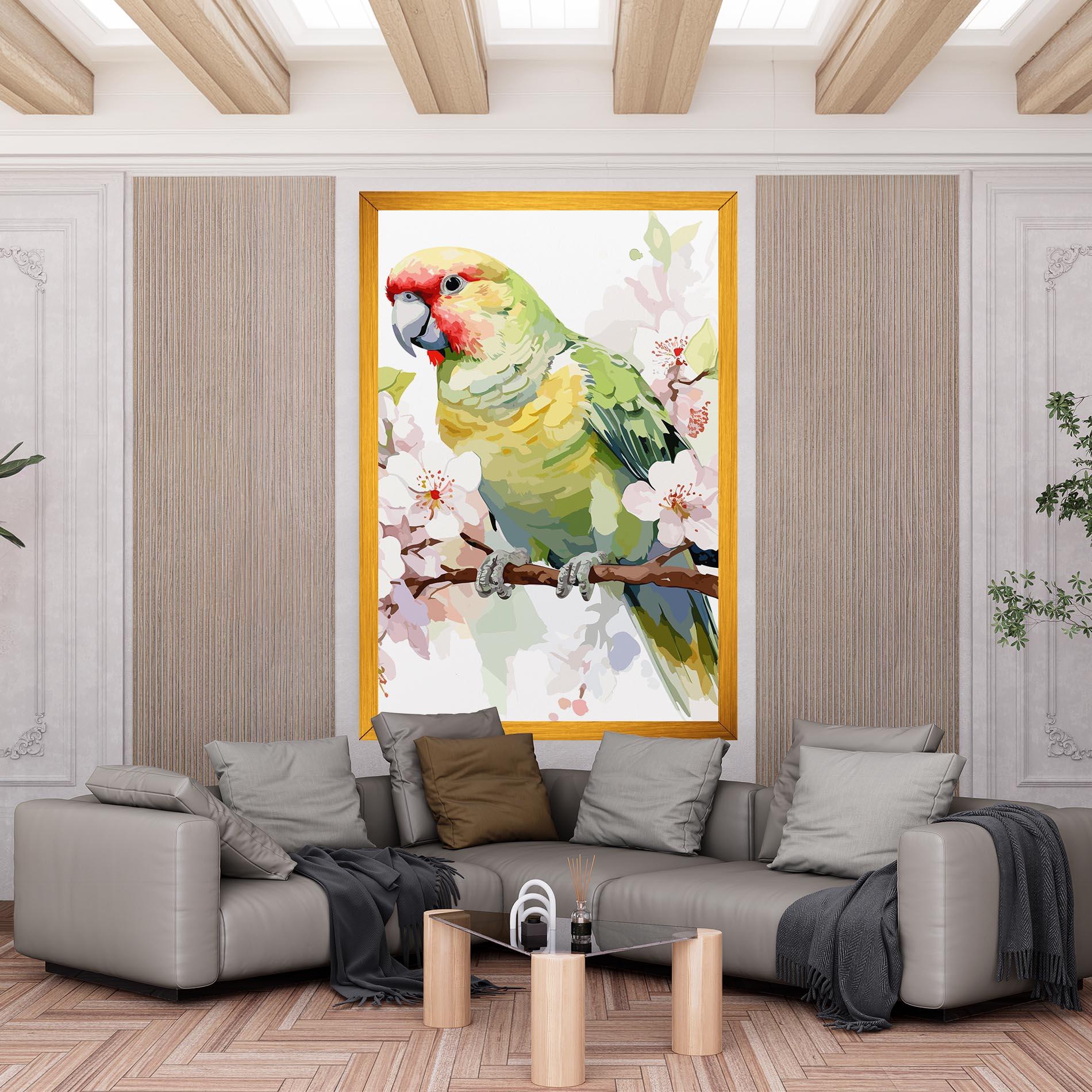 Vászonkép Cute Green Parrot mockup 6
